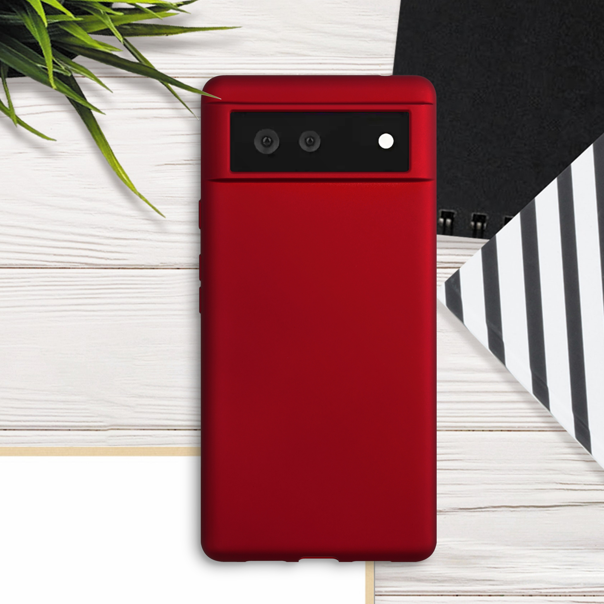 Zadní kryt kwmobile pro Google Pixel 6 - metalická tmavě červená