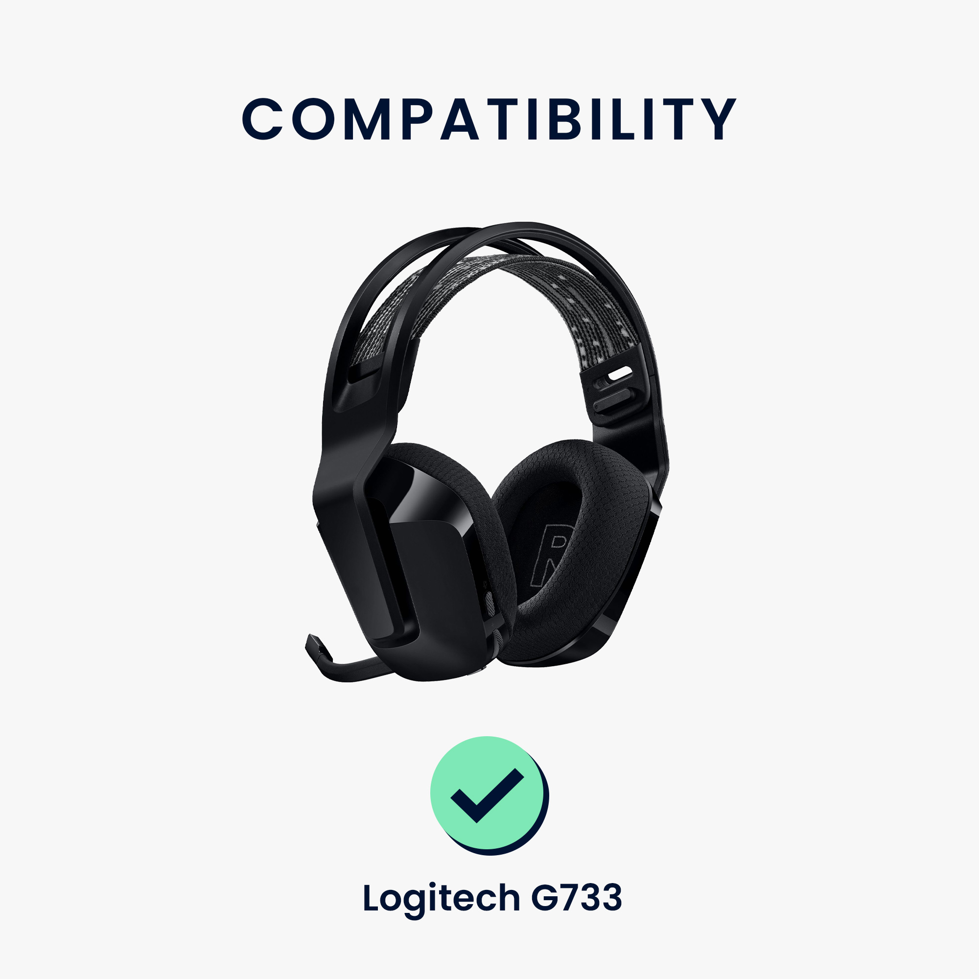 Náhradní náušníky Logitech G733 kwmobile 2 ks černý