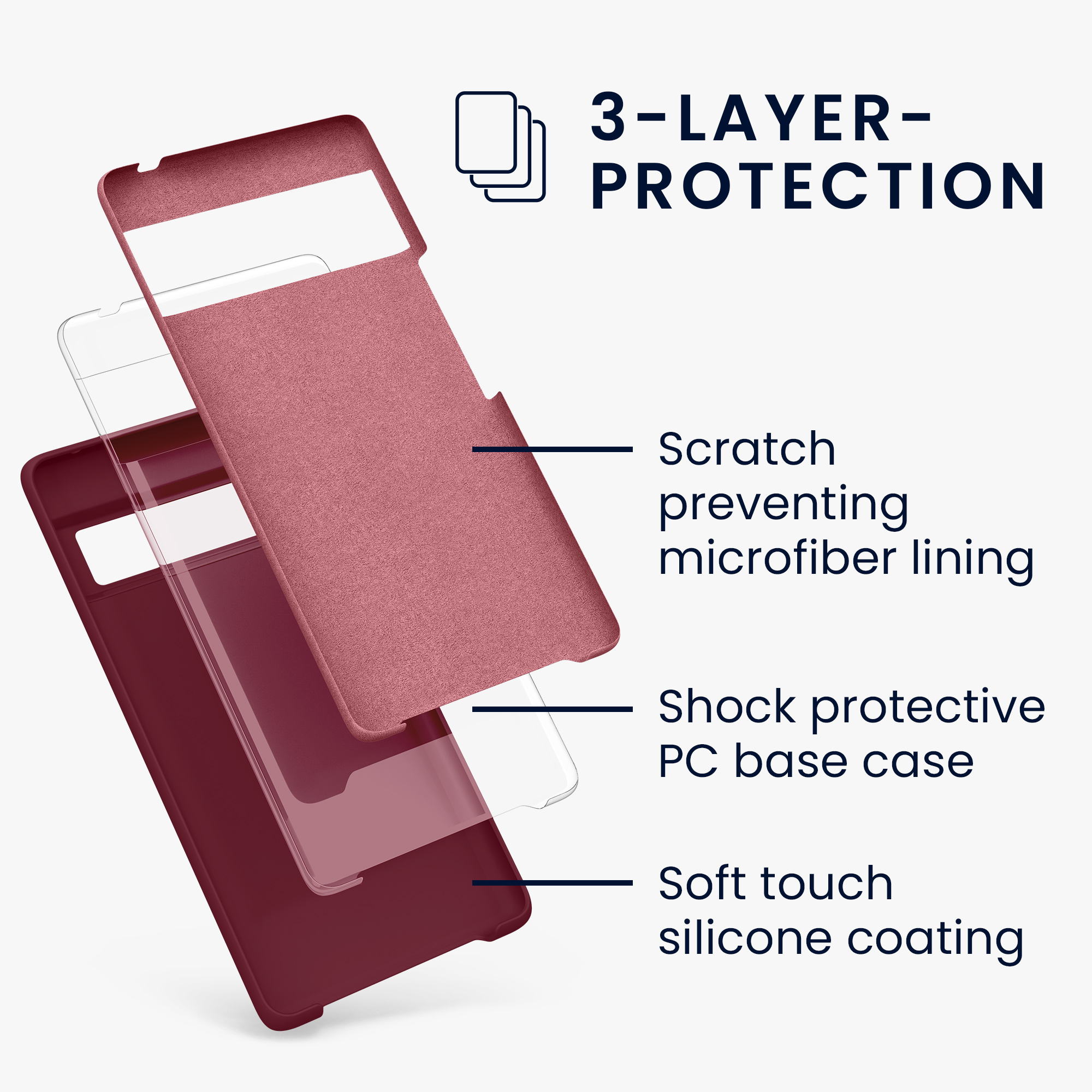 Silikonový kryt kwmobile pro Google Pixel 6 Pro - wireless charging rhubarb red