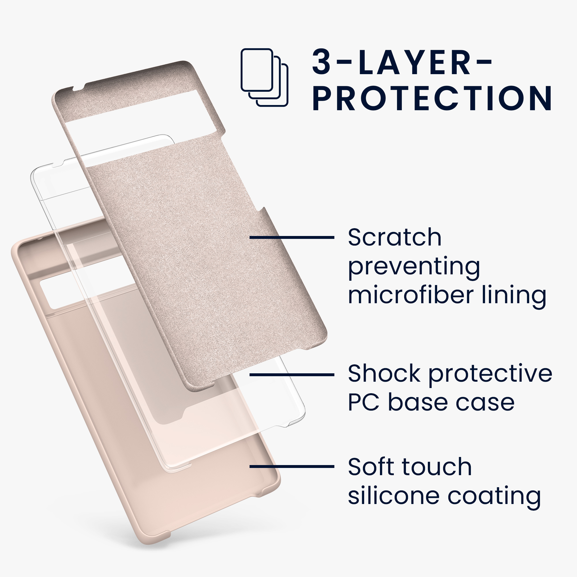 Silikonový kryt kwmobile pro Google Pixel 6 Pro - krémová