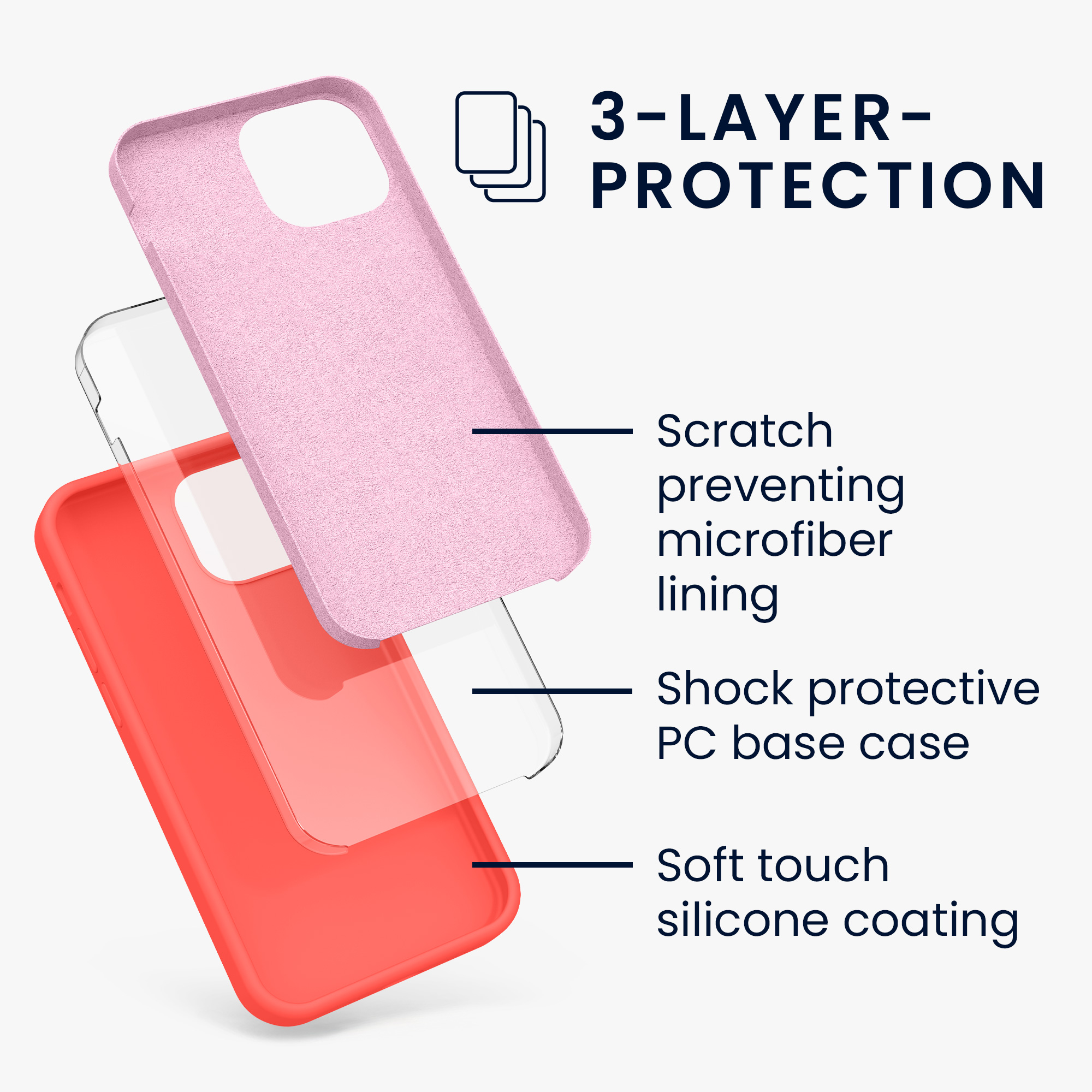 Kryt kwmobile soft-touch iPhone 13 mini Vivid Coral