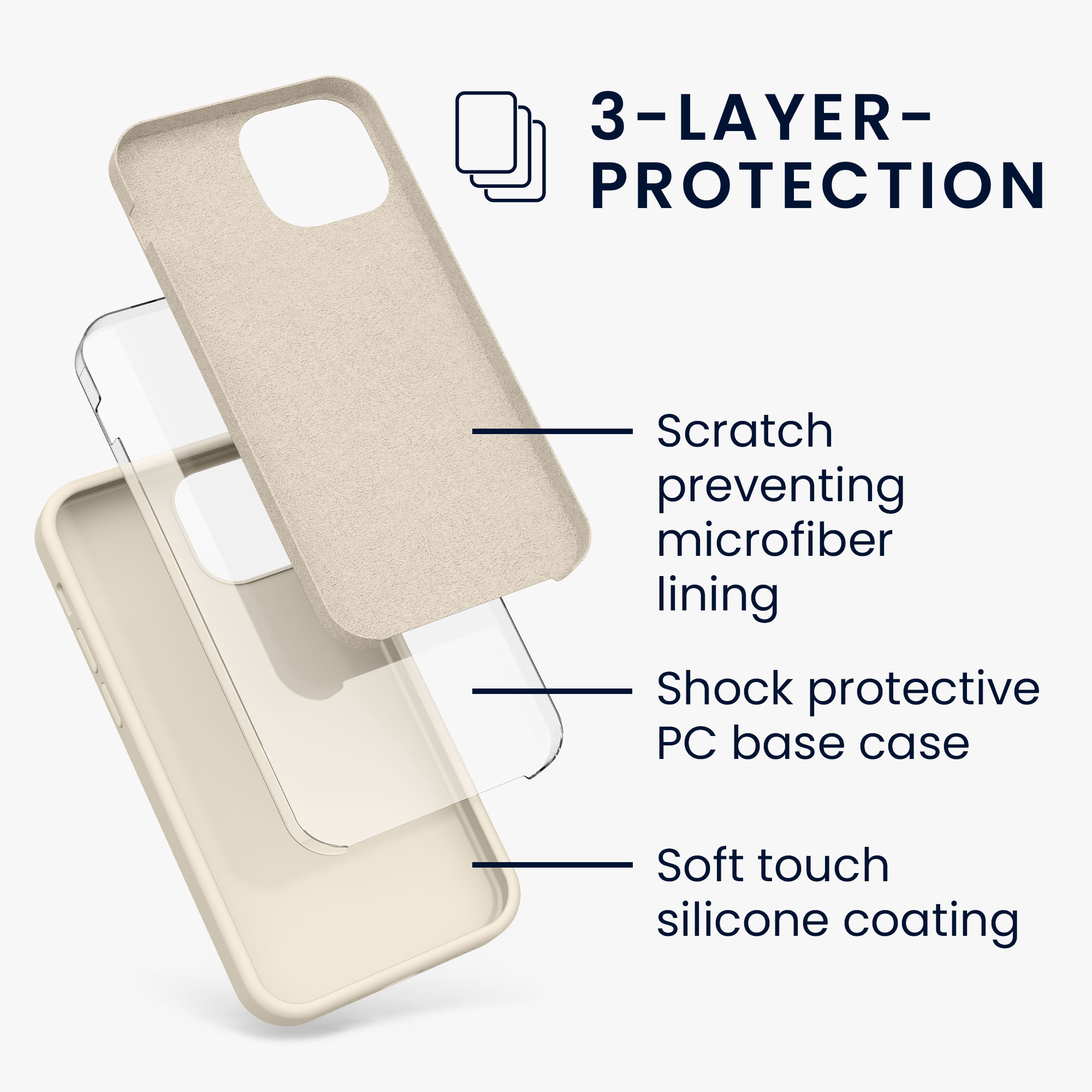 Kryt kwmobile soft-touch iPhone 13 mini Cream