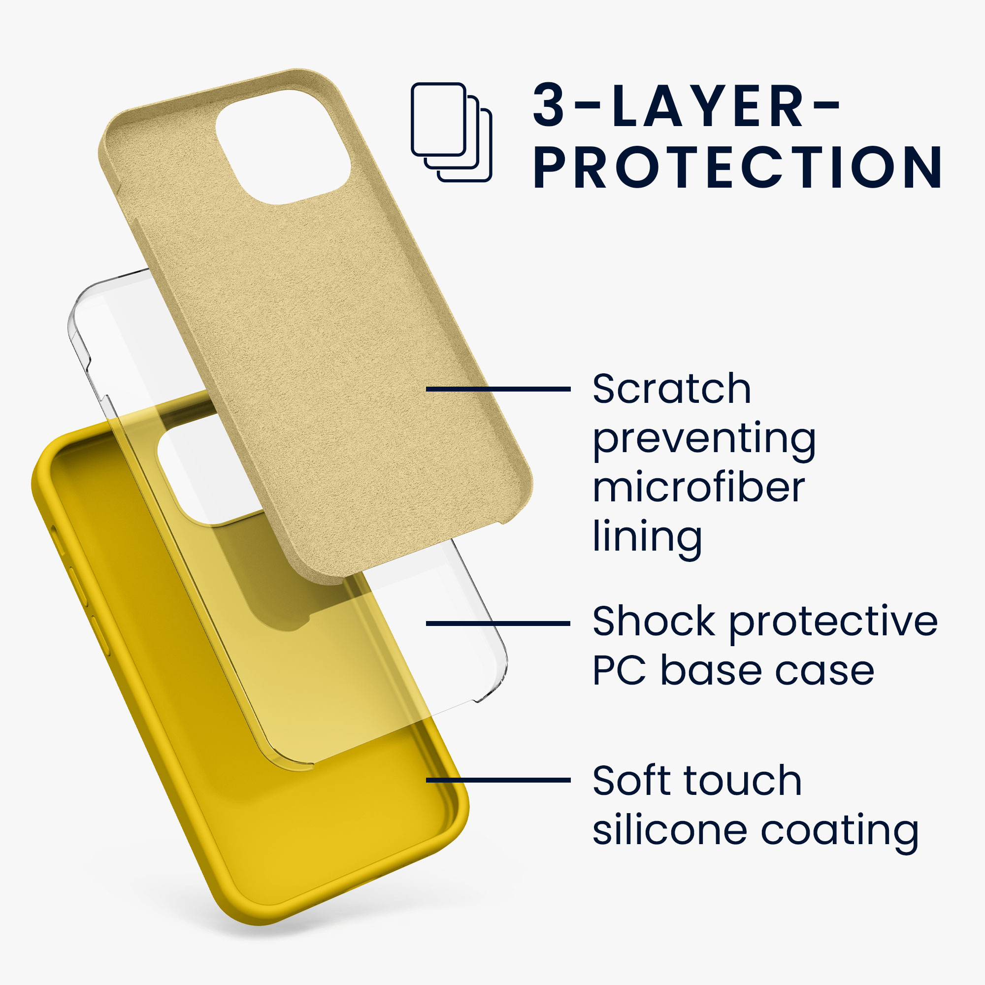 Kryt kwmobile soft-touch iPhone 13 mini žlutá