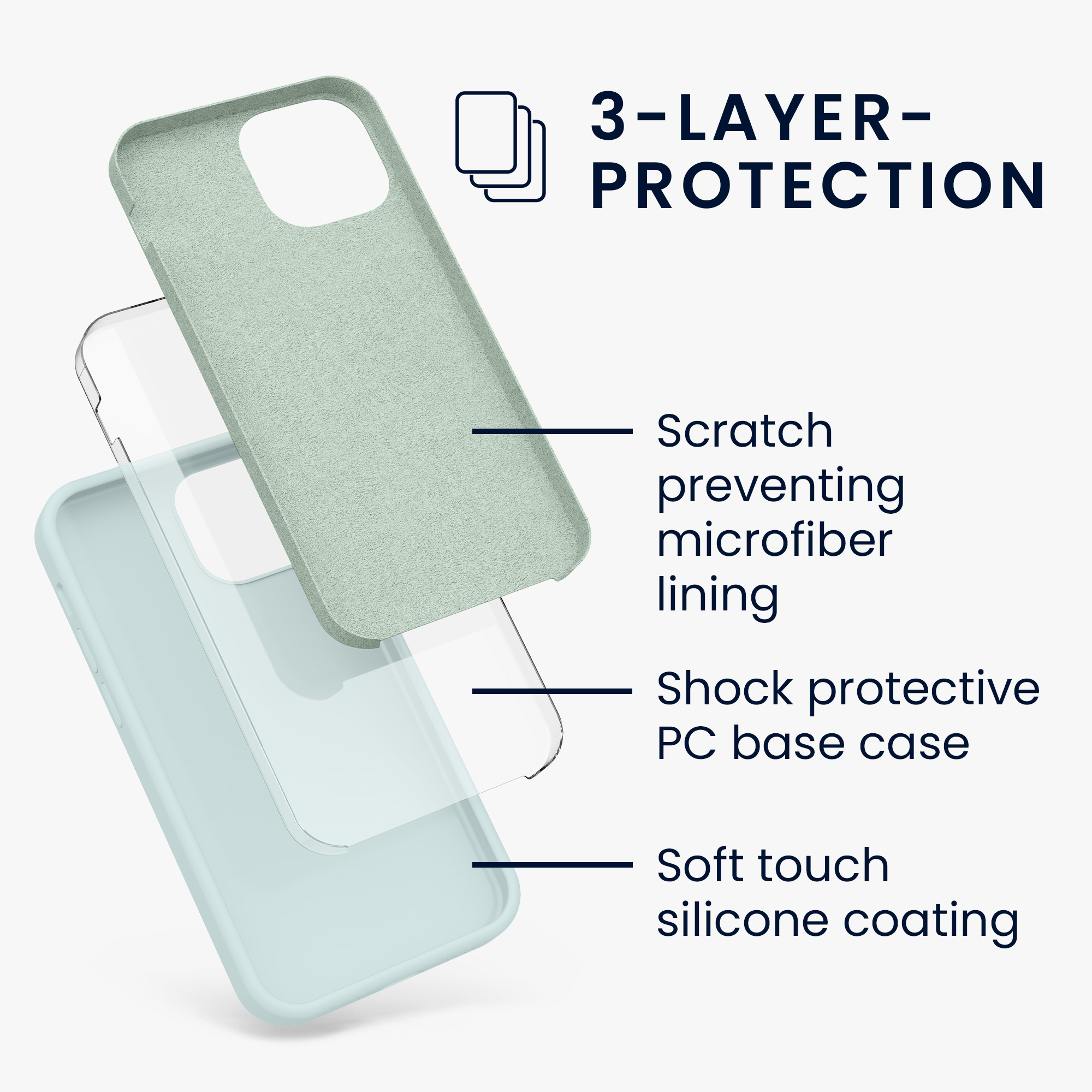Kryt kwmobile soft-touch iPhone 13 mini Cool Mint