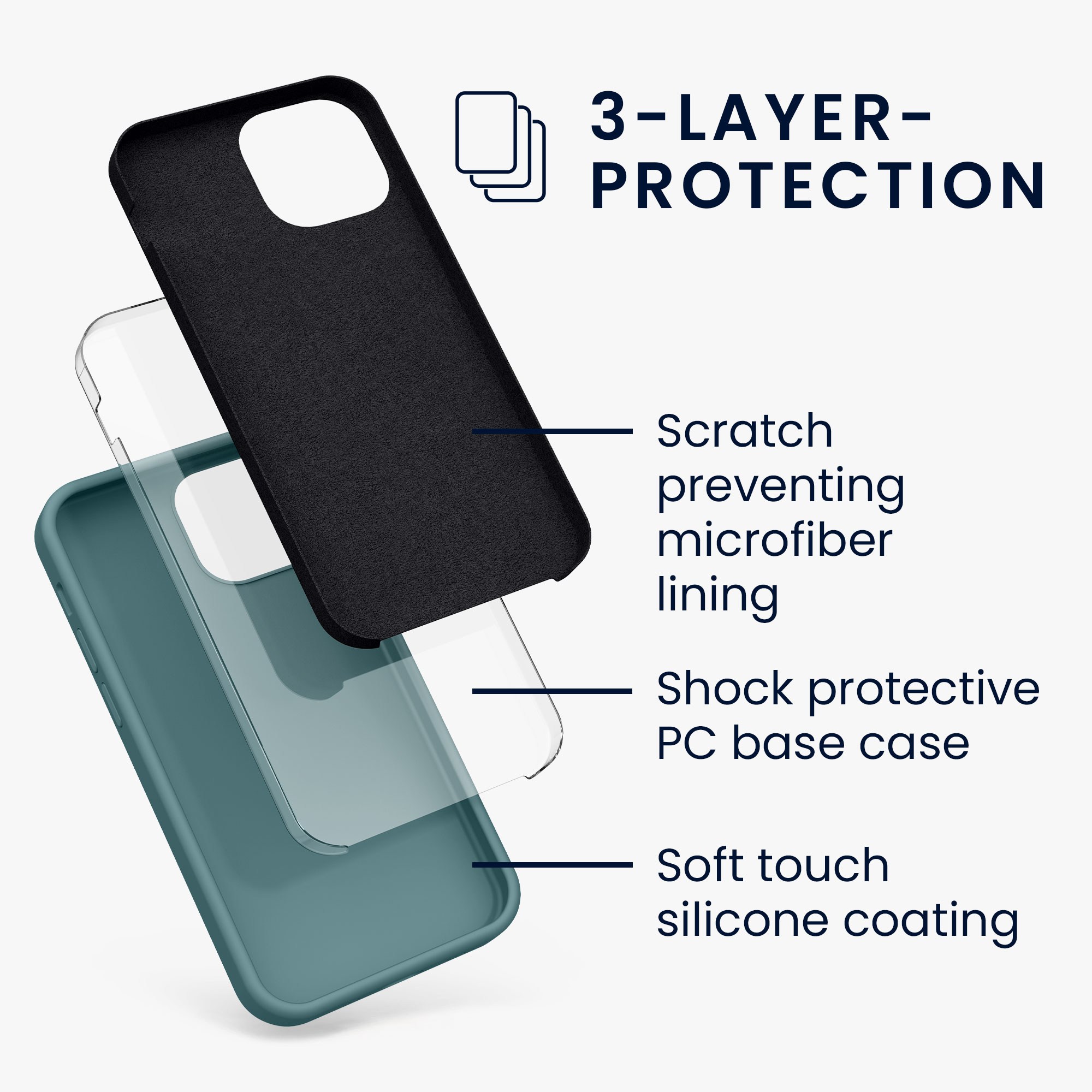 Kryt kwmobile soft-touch iPhone 13 mini Arctic Night