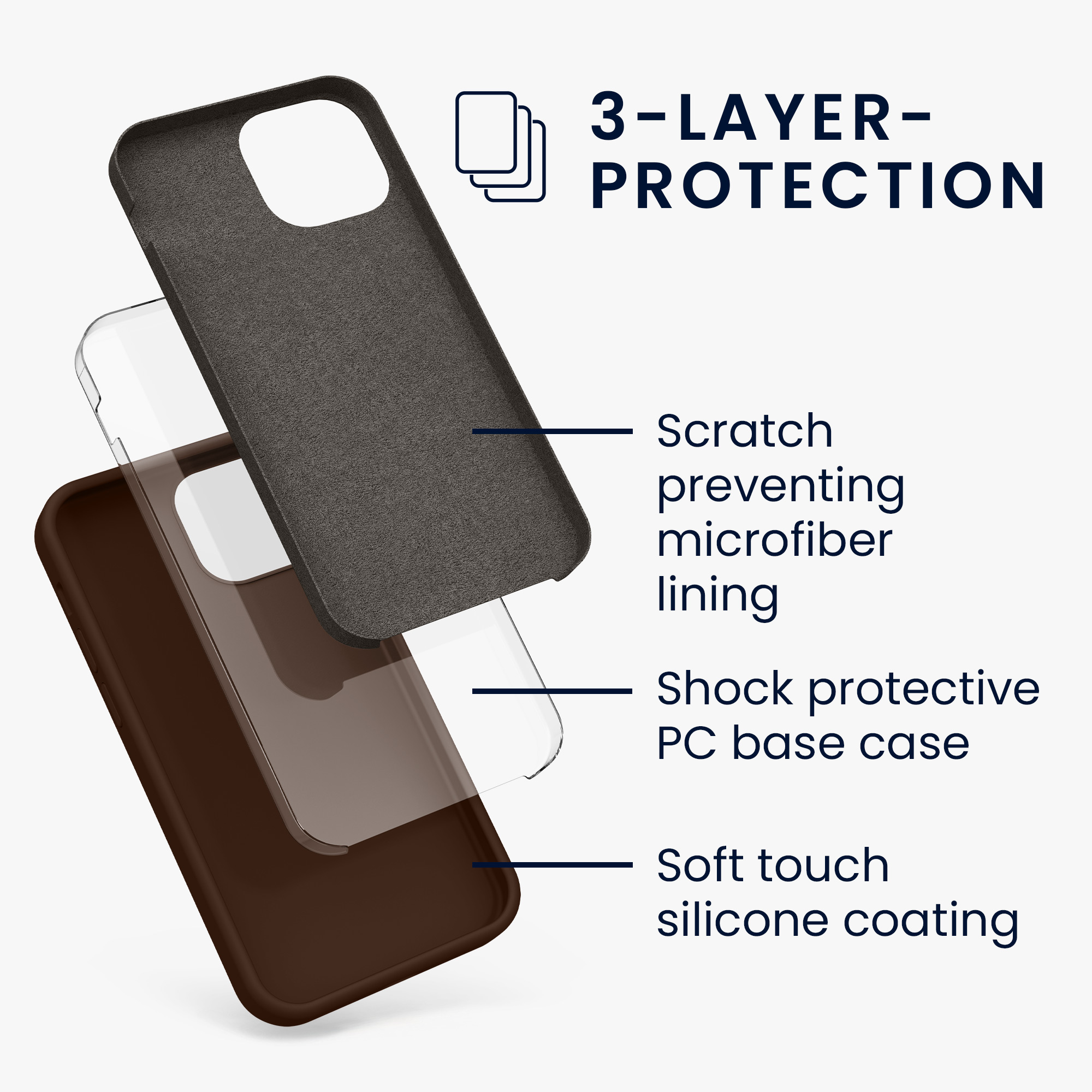Kryt kwmobile soft-touch iPhone 13 mini čokoládová