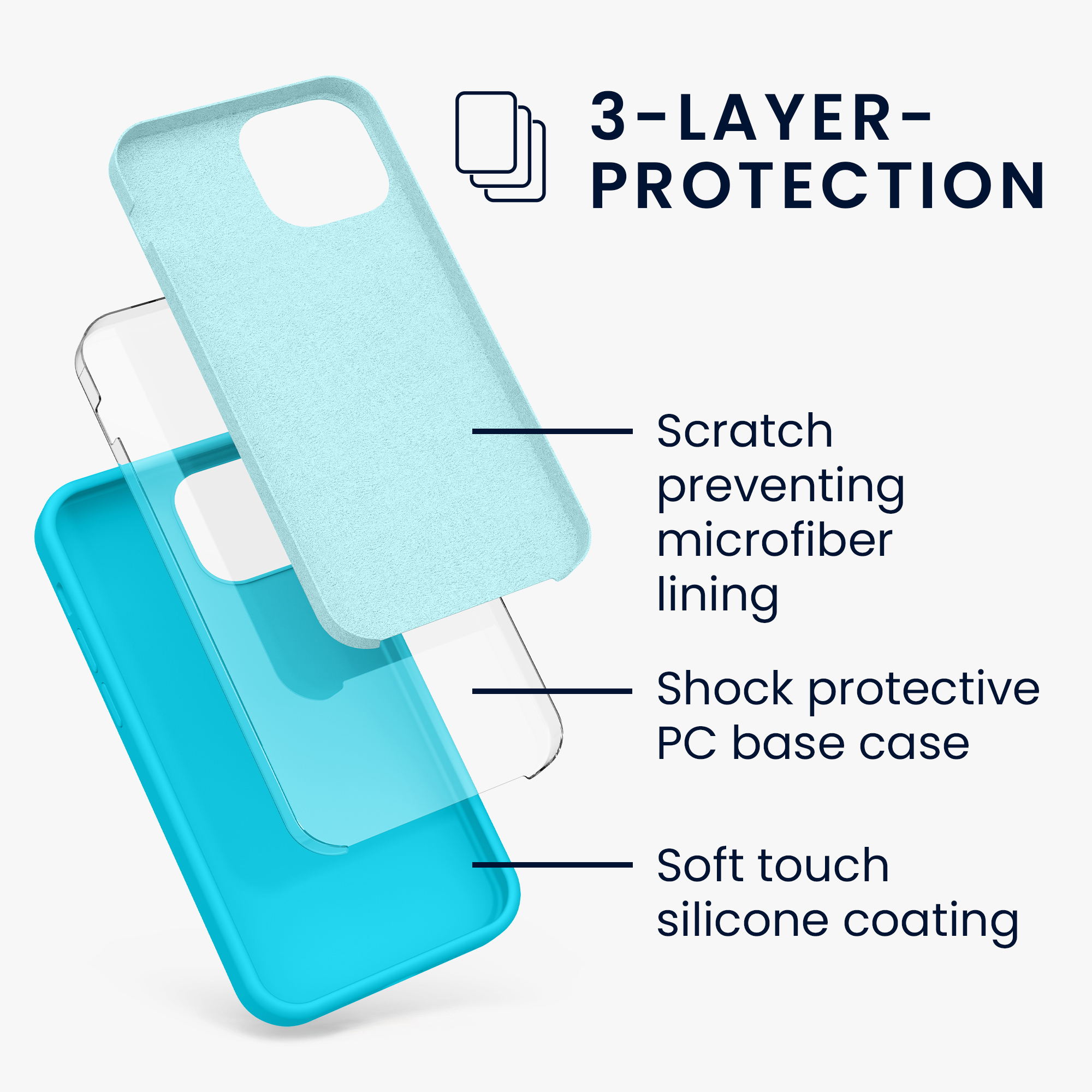 Kryt kwmobile soft-touch iPhone 13 mini Cool Glacier