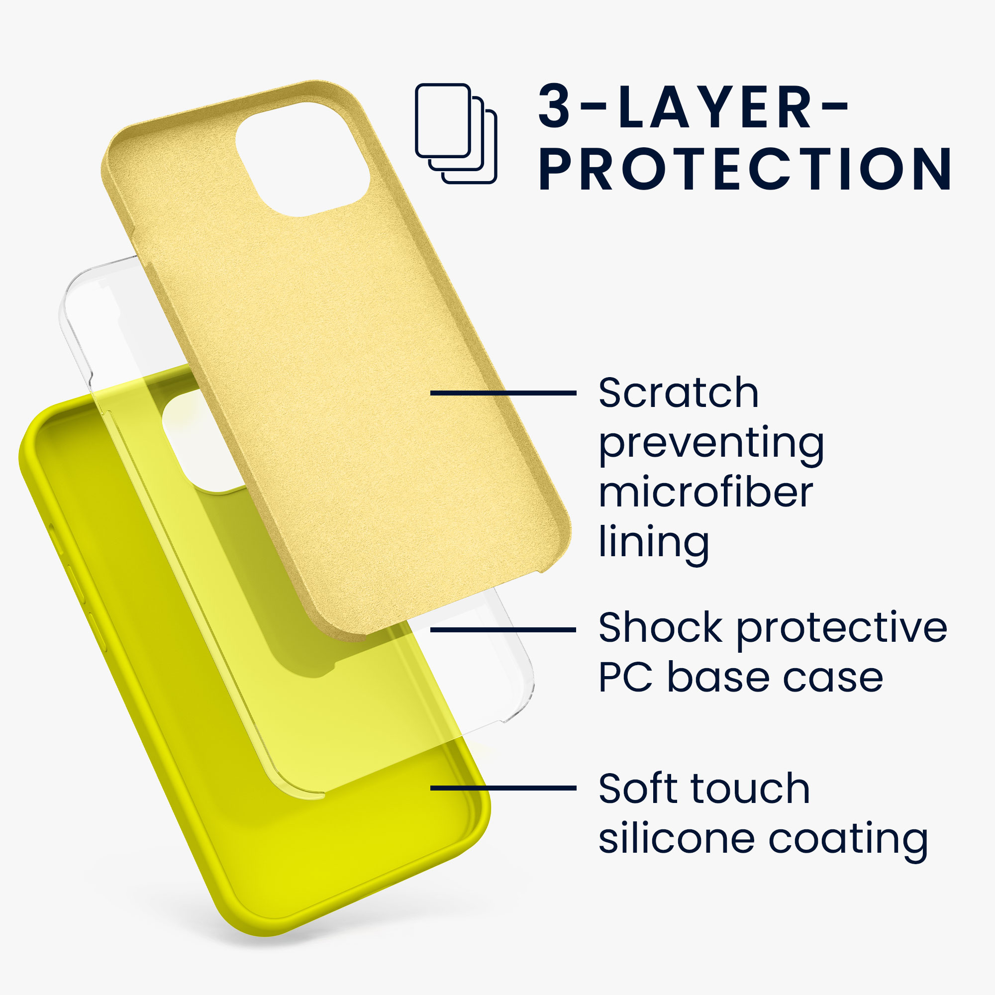 Silikonový kryt kwmobile pro iPhone 13 - citronově žlutá