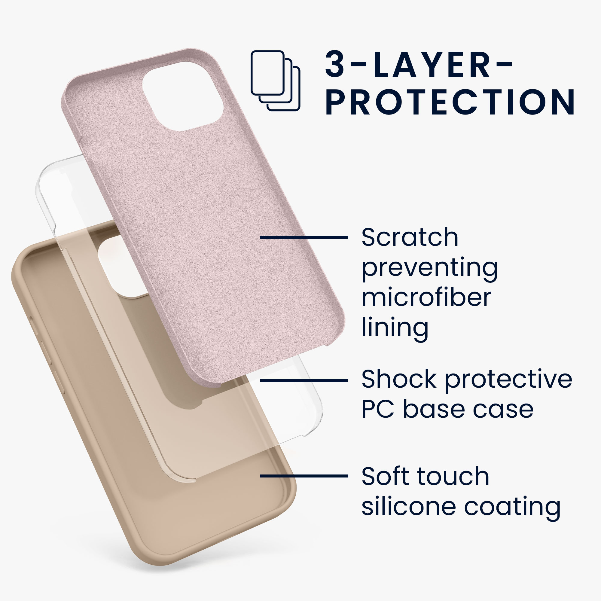 Silikonový kryt kwmobile pro iPhone 13 - perleťová