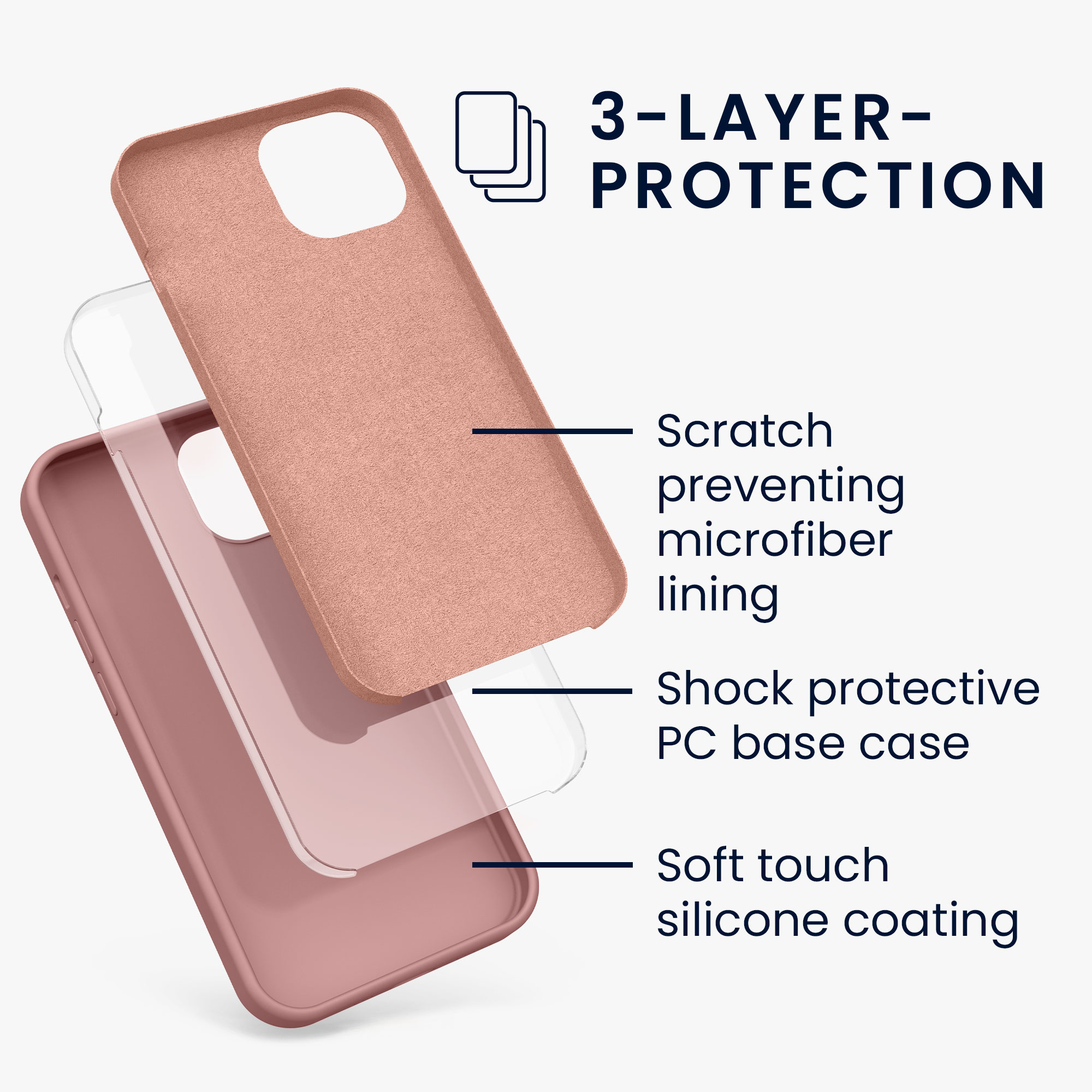 Kryt kwmobile soft-touch iPhone 13 růžová Winter Rose