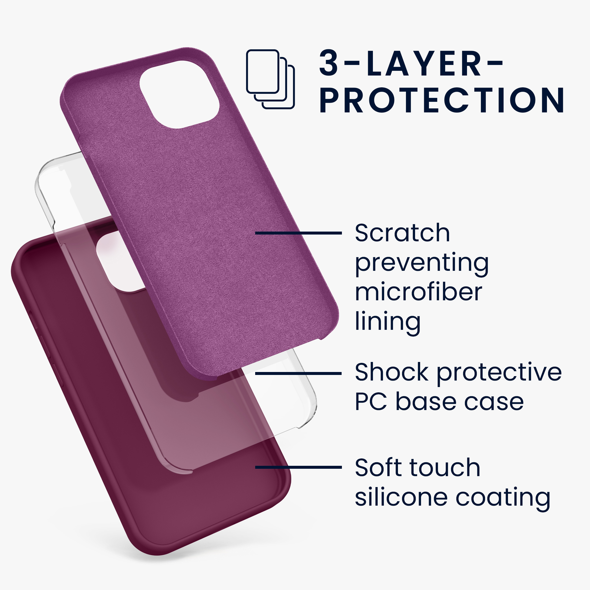 Silikonový kryt kwmobile pro iPhone 13 - purpurová magenta