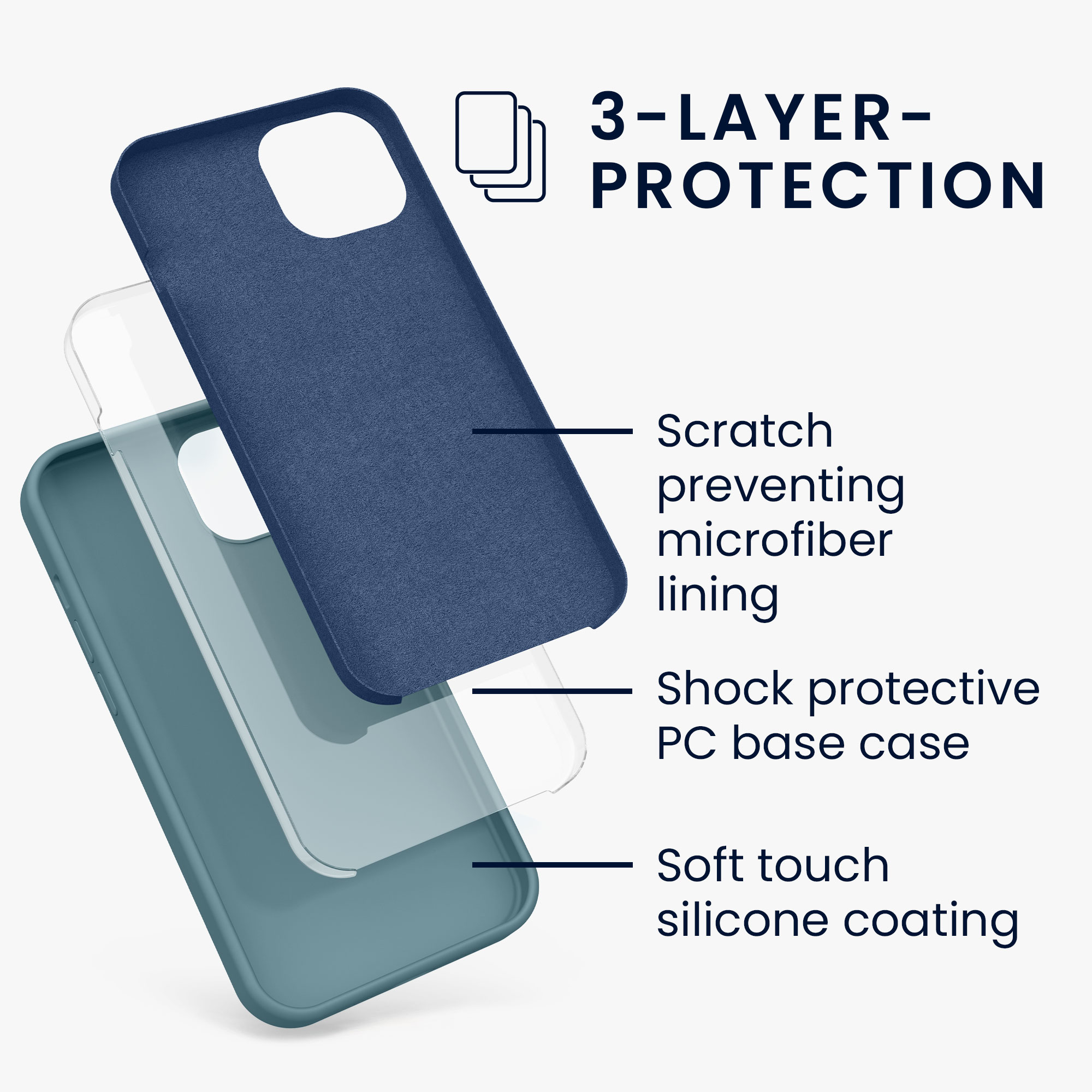 Kryt kwmobile soft-touch iPhone 13 Arctic Night