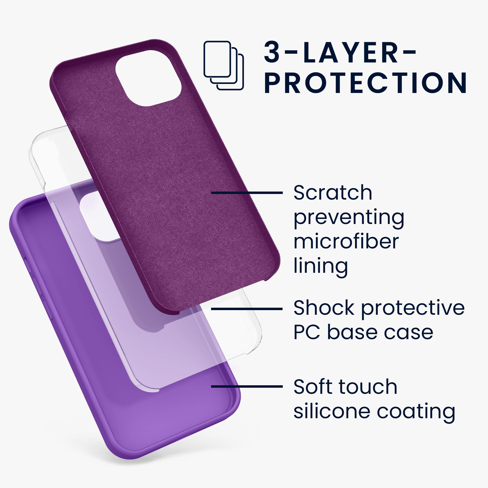 Silikonový kryt kwmobile pro iPhone 13 - orchidejově fialová