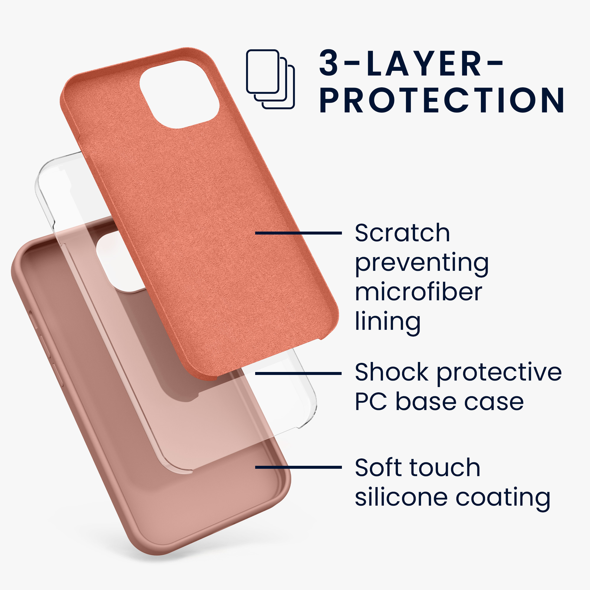 Silikonový kryt kwmobile pro iPhone 13 - oranžová hlína