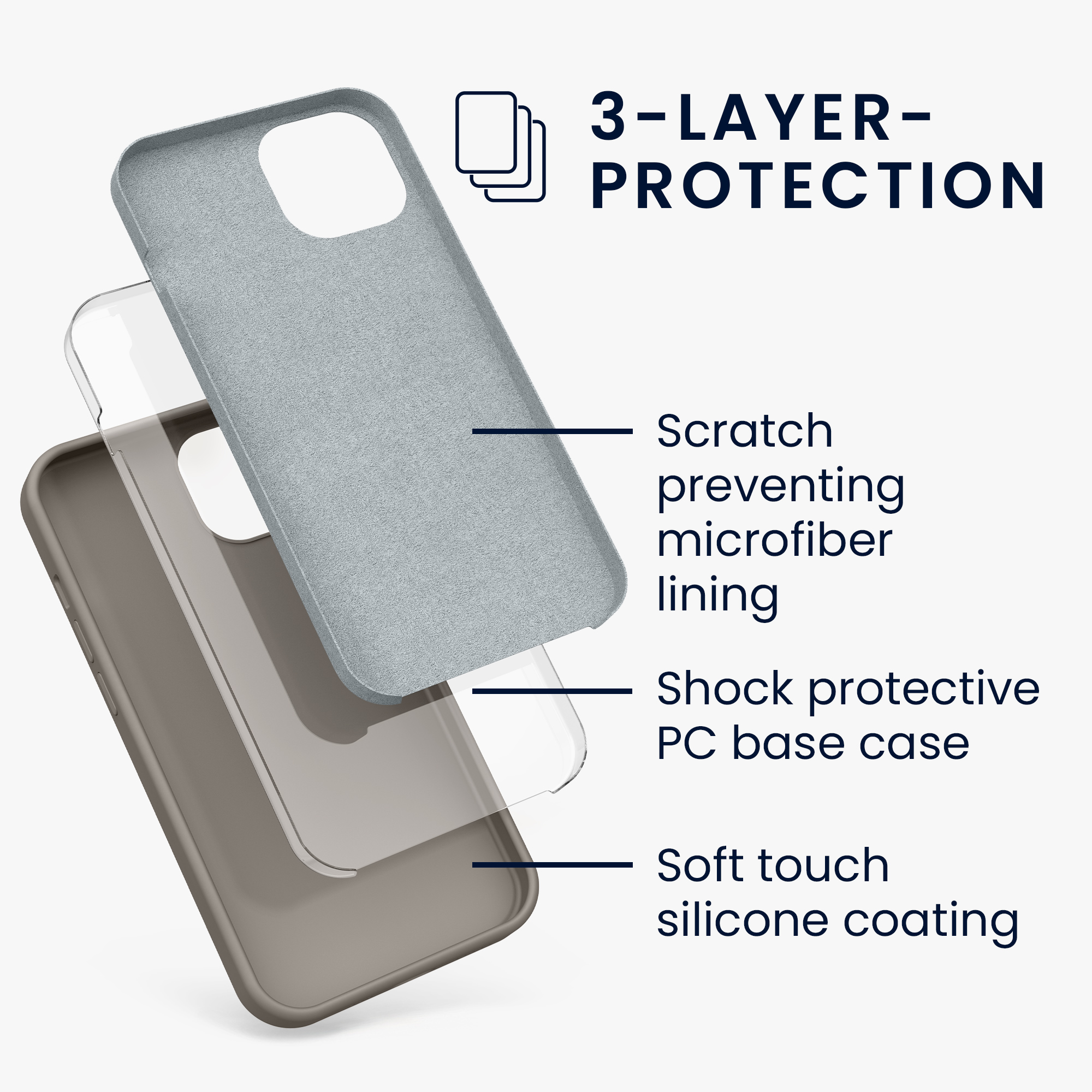 Kryt kwmobile soft-touch iPhone 13 Taupe