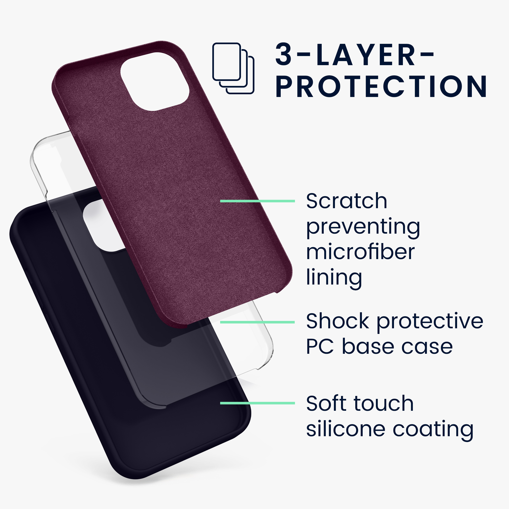 Silikonový kryt kwmobile pro iPhone 13 - hluboký oceán