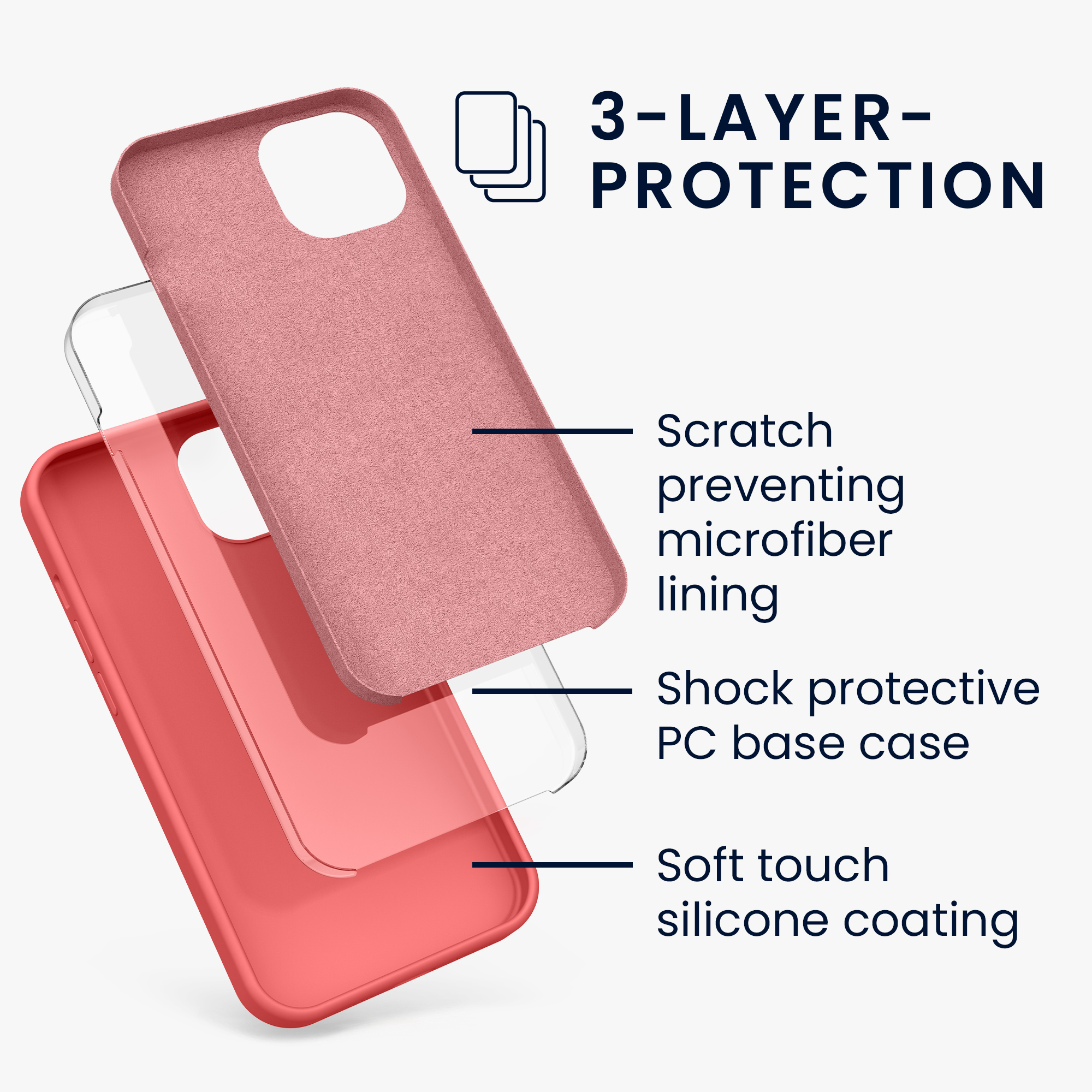 Pouzdro pro Apple iPhone 13 kwmobile silikonové - pastelová korálová