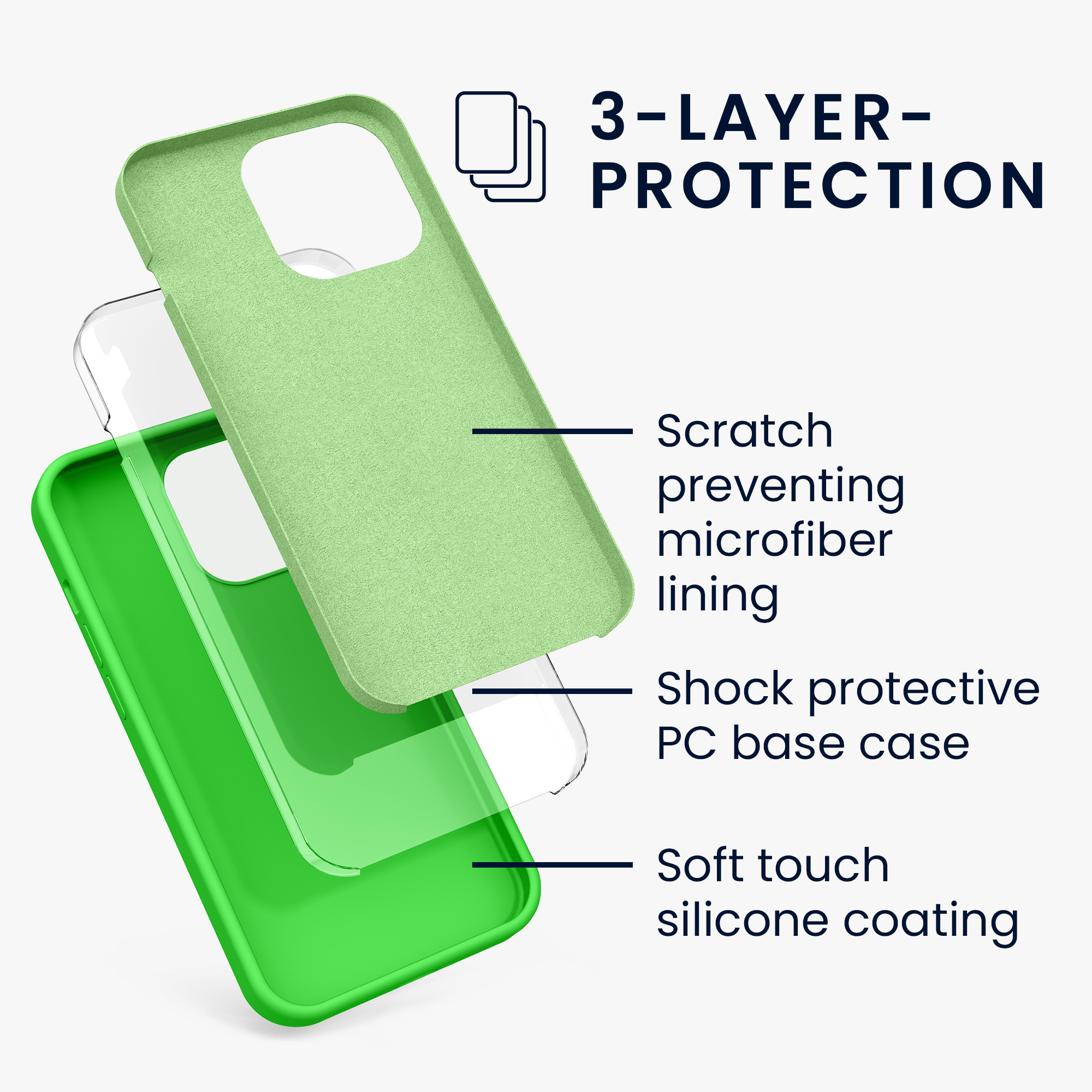 Kryt kwmobile soft-touch iPhone 13 Pro limetkově zelená