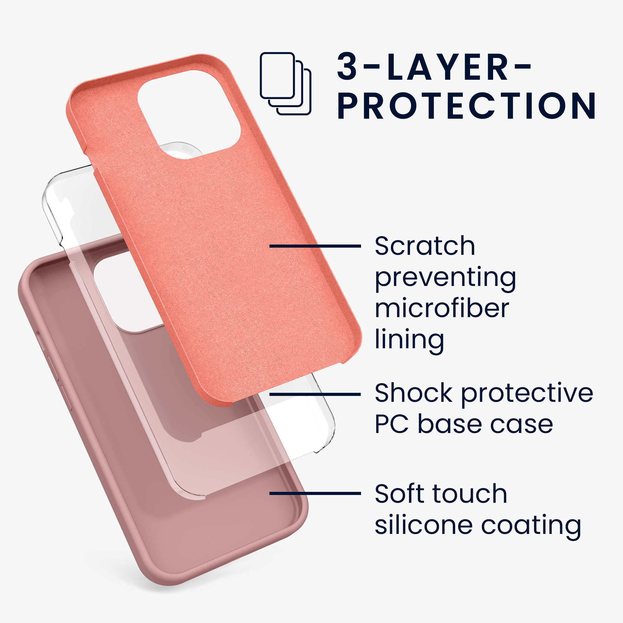 Kryt kwmobile soft-touch iPhone 13 Pro růžová Winter Rose