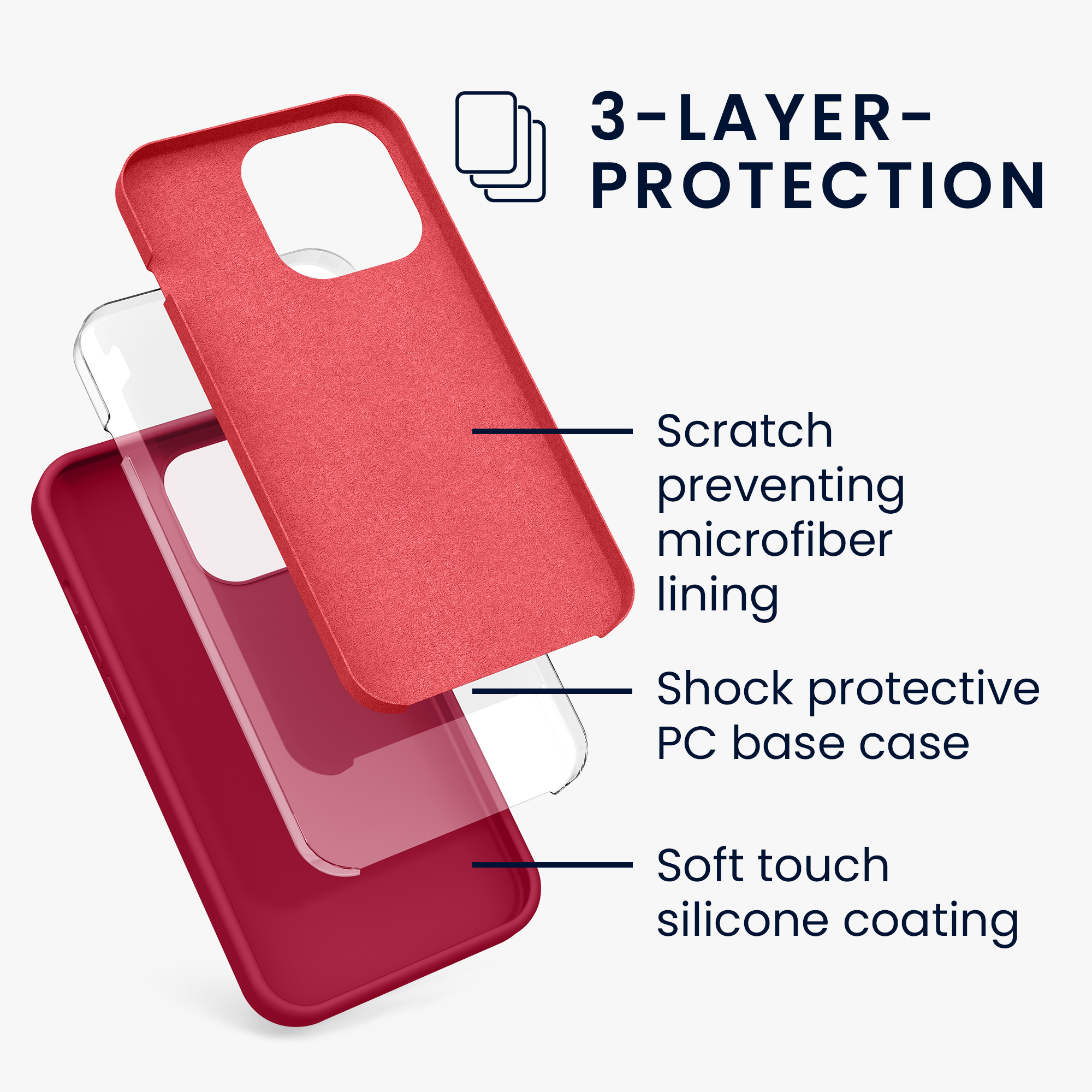 Kryt kwmobile soft-touch iPhone 13 Pro Sweet Cherry