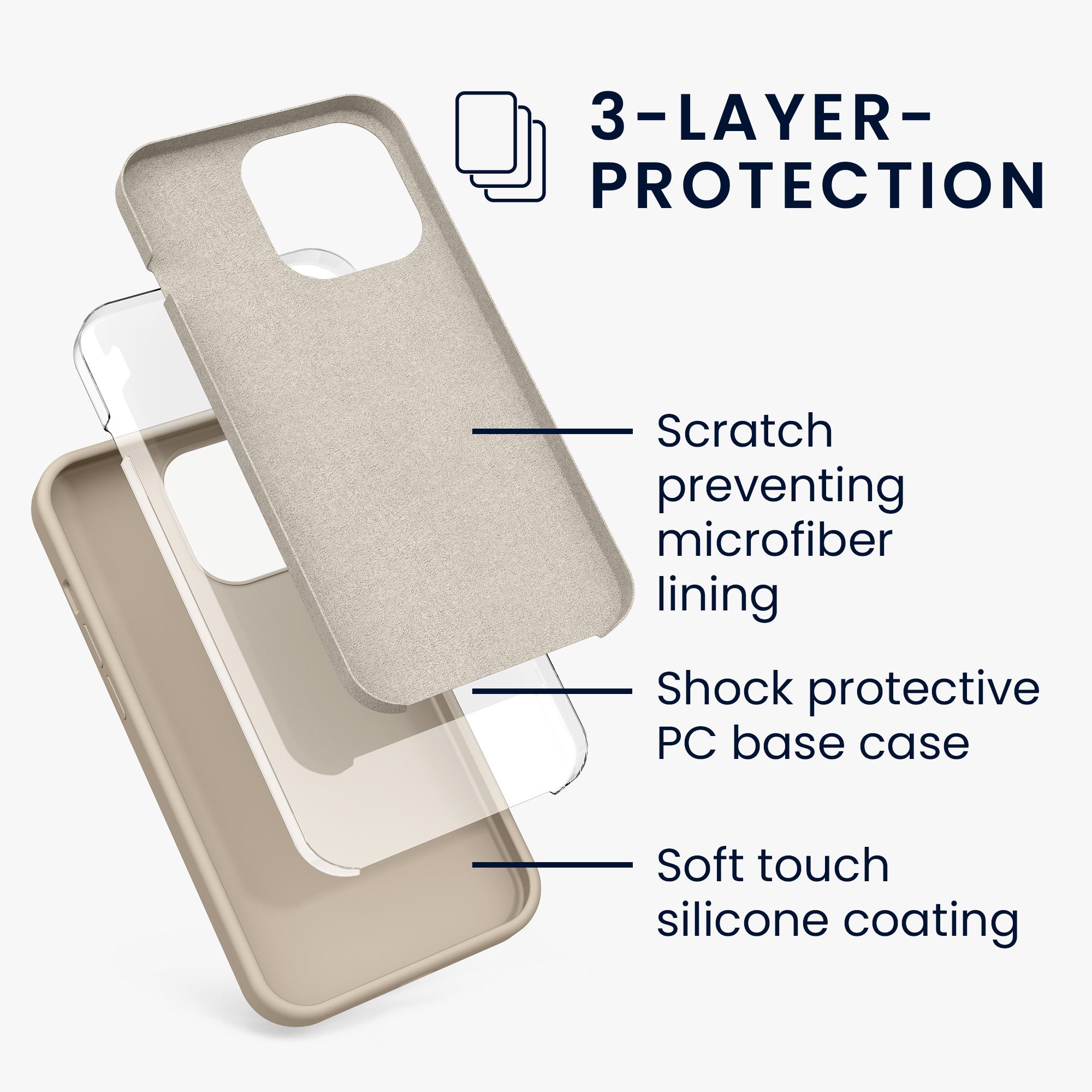 Kryt kwmobile soft-touch iPhone 13 Pro Cream