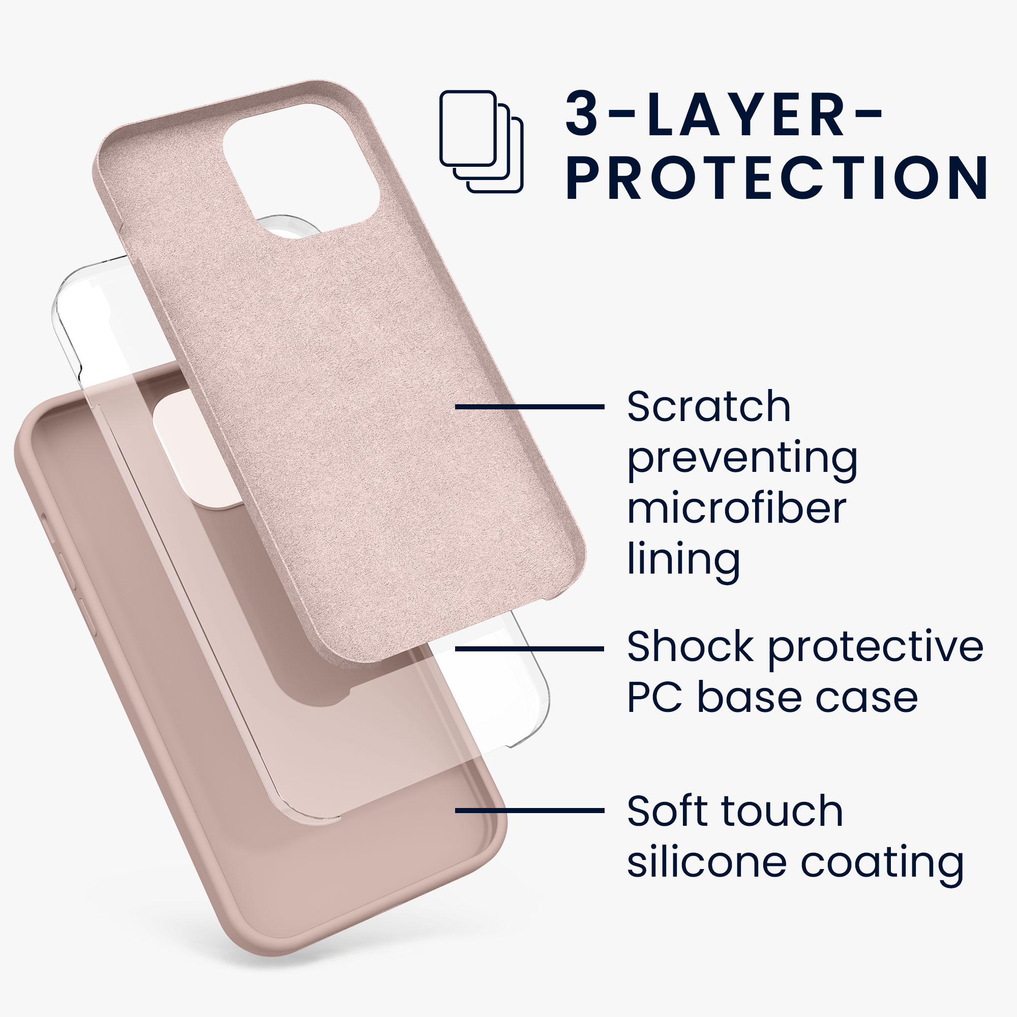 Kryt kwmobile soft-touch iPhone 13 Pro Max růžová