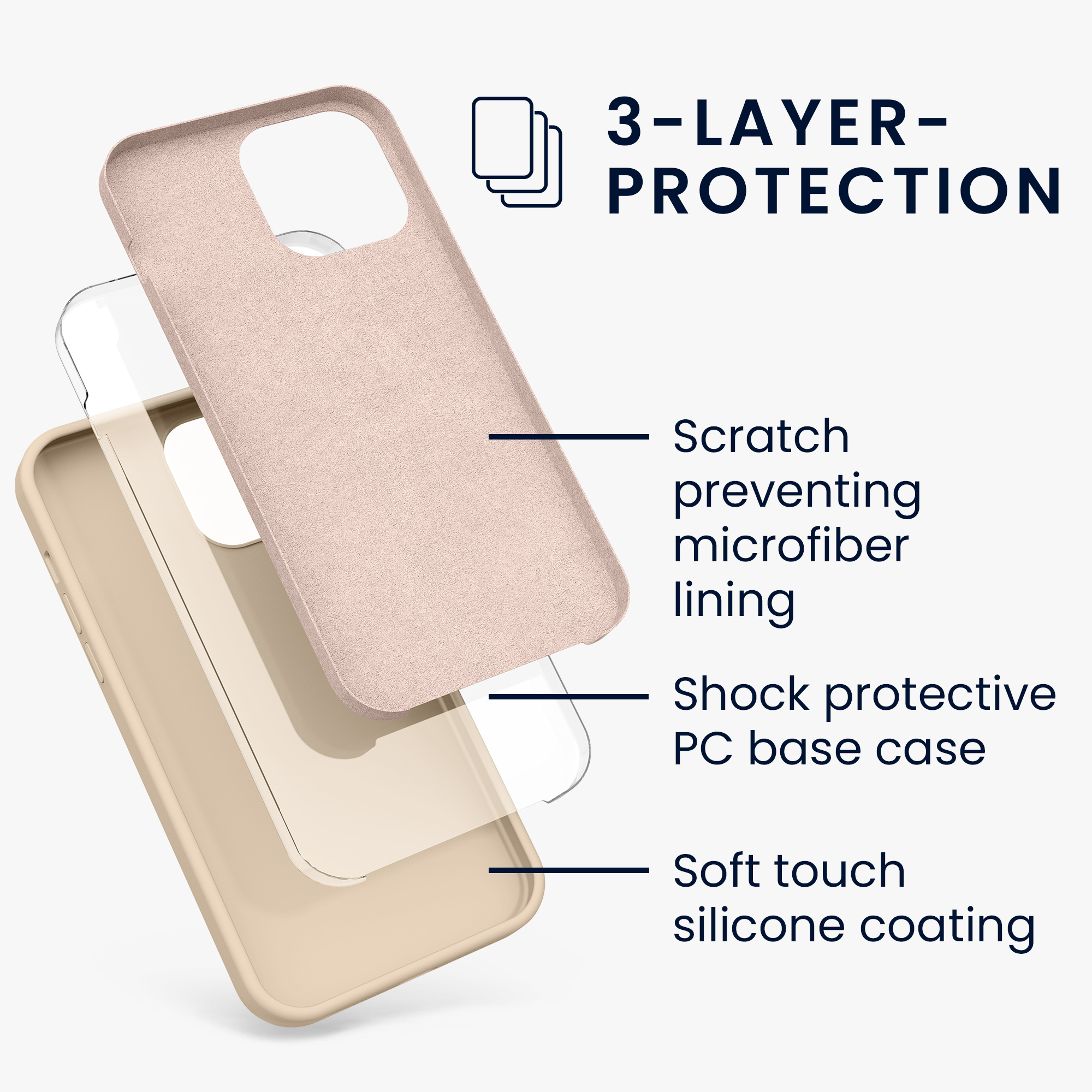 Kryt kwmobile soft-touch iPhone 13 Pro Max Mother Of Pearl