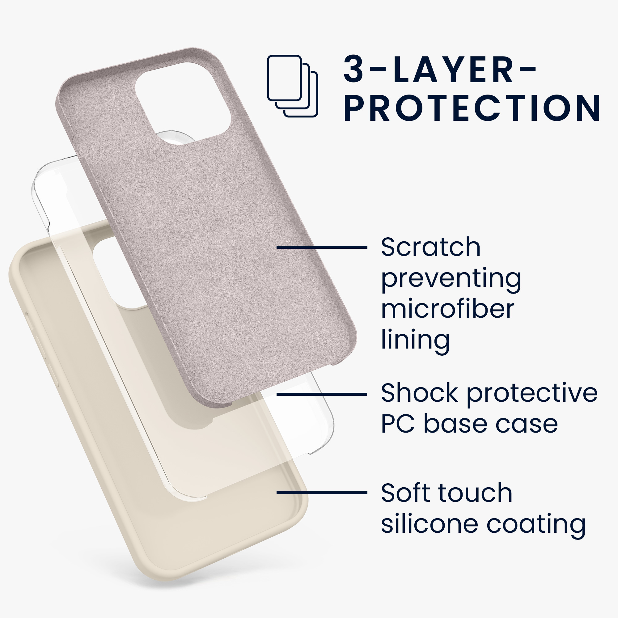 Kryt kwmobile soft-touch iPhone 13 Pro Max Cream