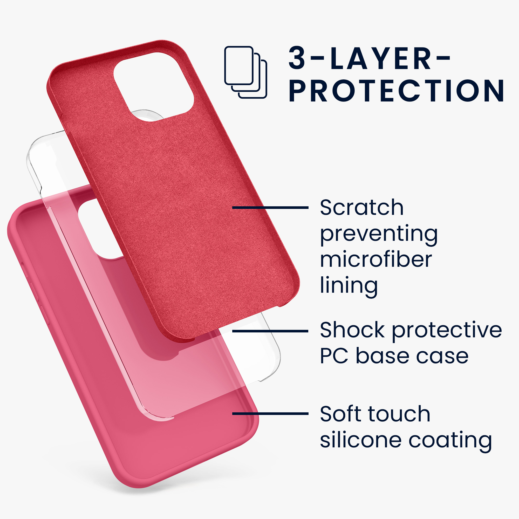 Kryt kwmobile soft-touch iPhone 13 Pro Max růžová