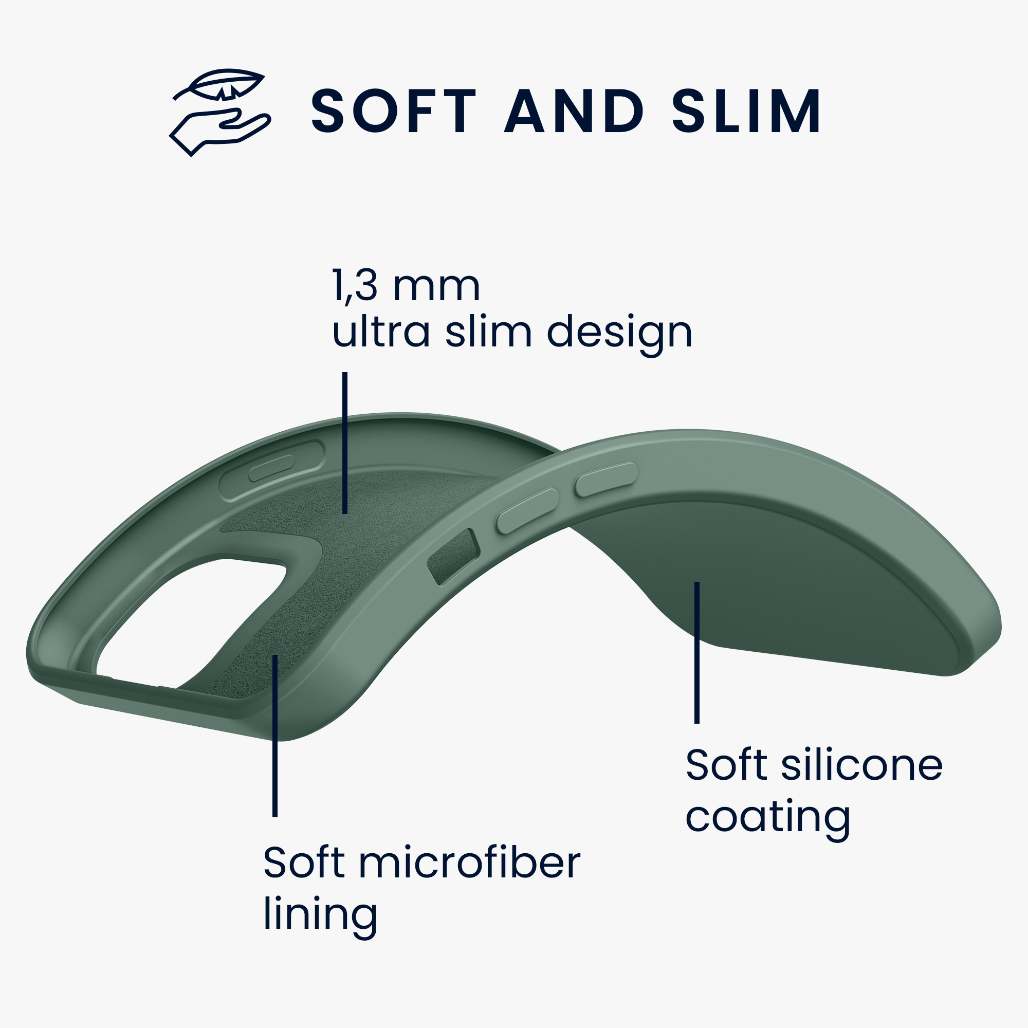 Silikonový kryt kwmobile pro iPhone 13 - lesní zelená