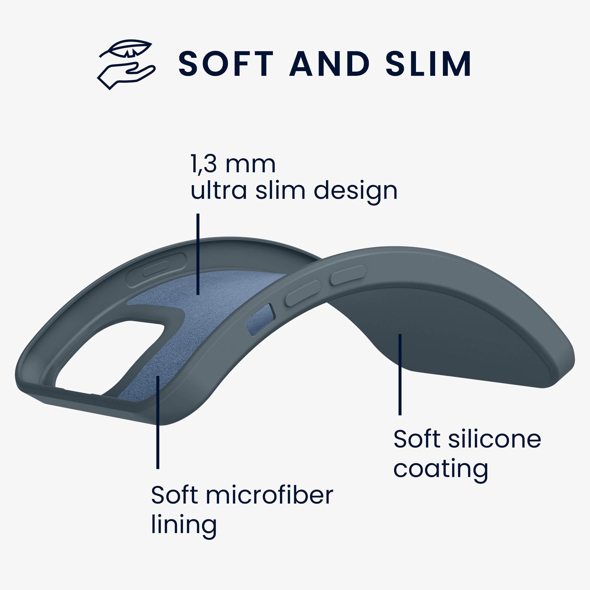 Kryt kwmobile slim iPhone 13 tmavě šedá