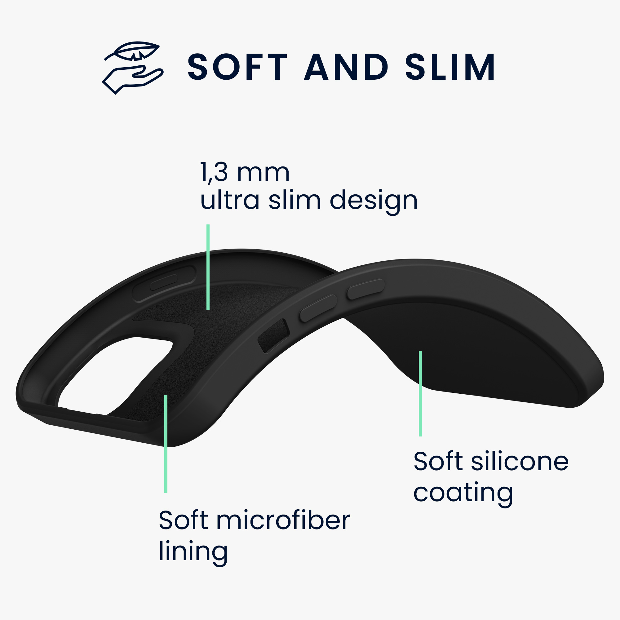 Silikonový kryt kwmobile pro iPhone 13 - černá matná