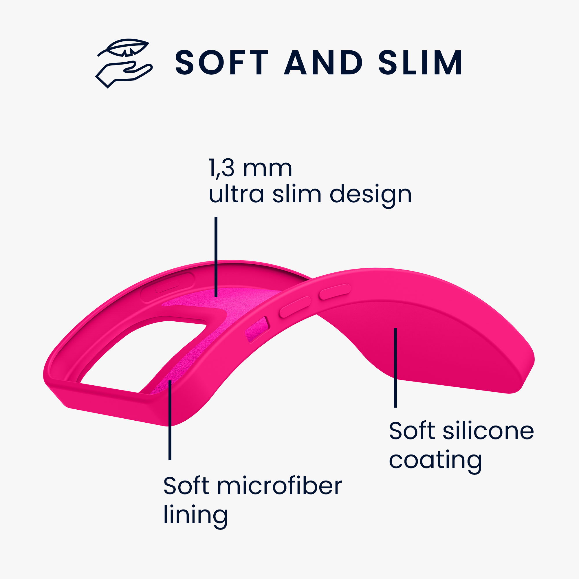 Kryt kwmobile slim iPhone 13 Pro neonově růžová