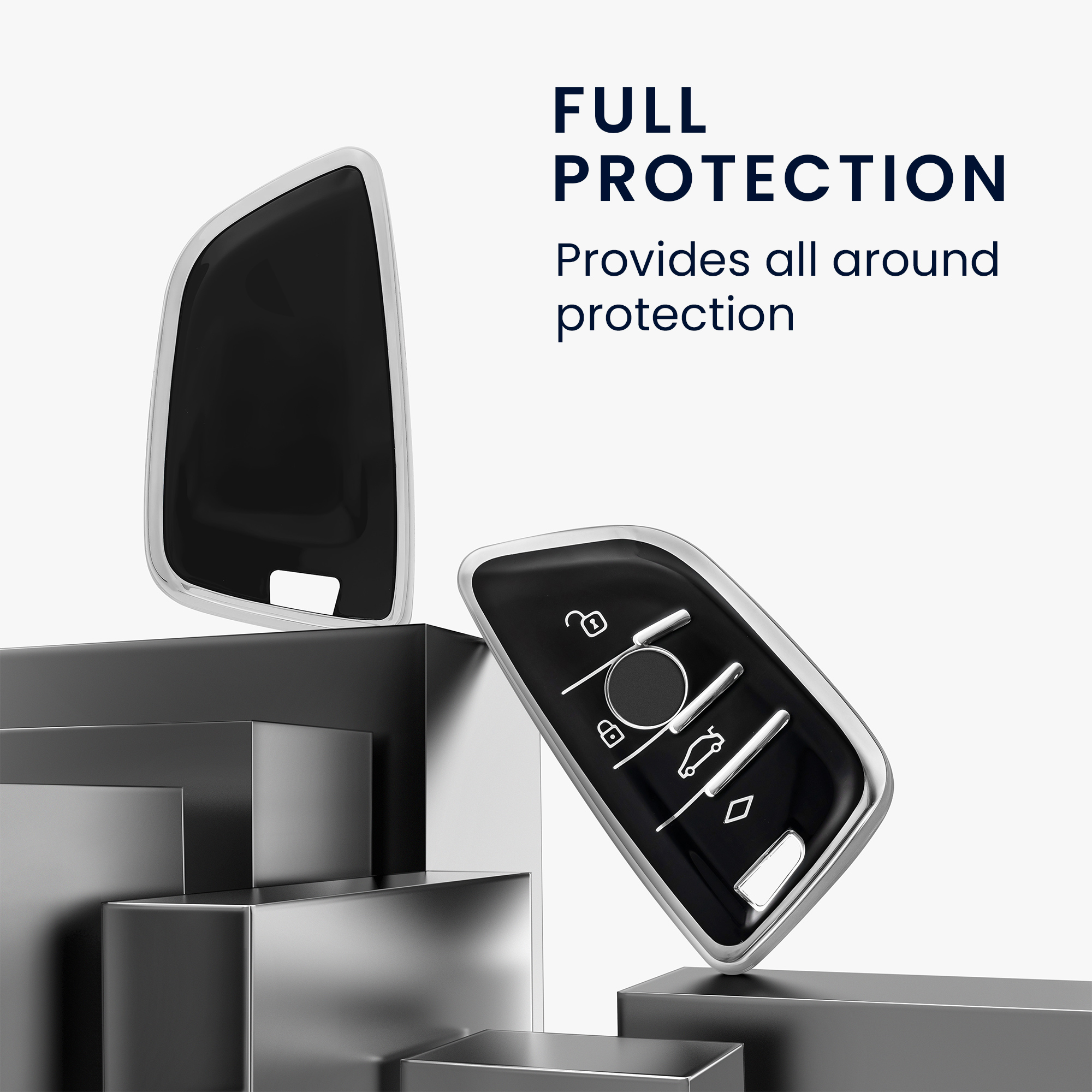Tpu pouzdro na klíč od auta BMW 3 tlačítka Smart Key protiskluzové černé