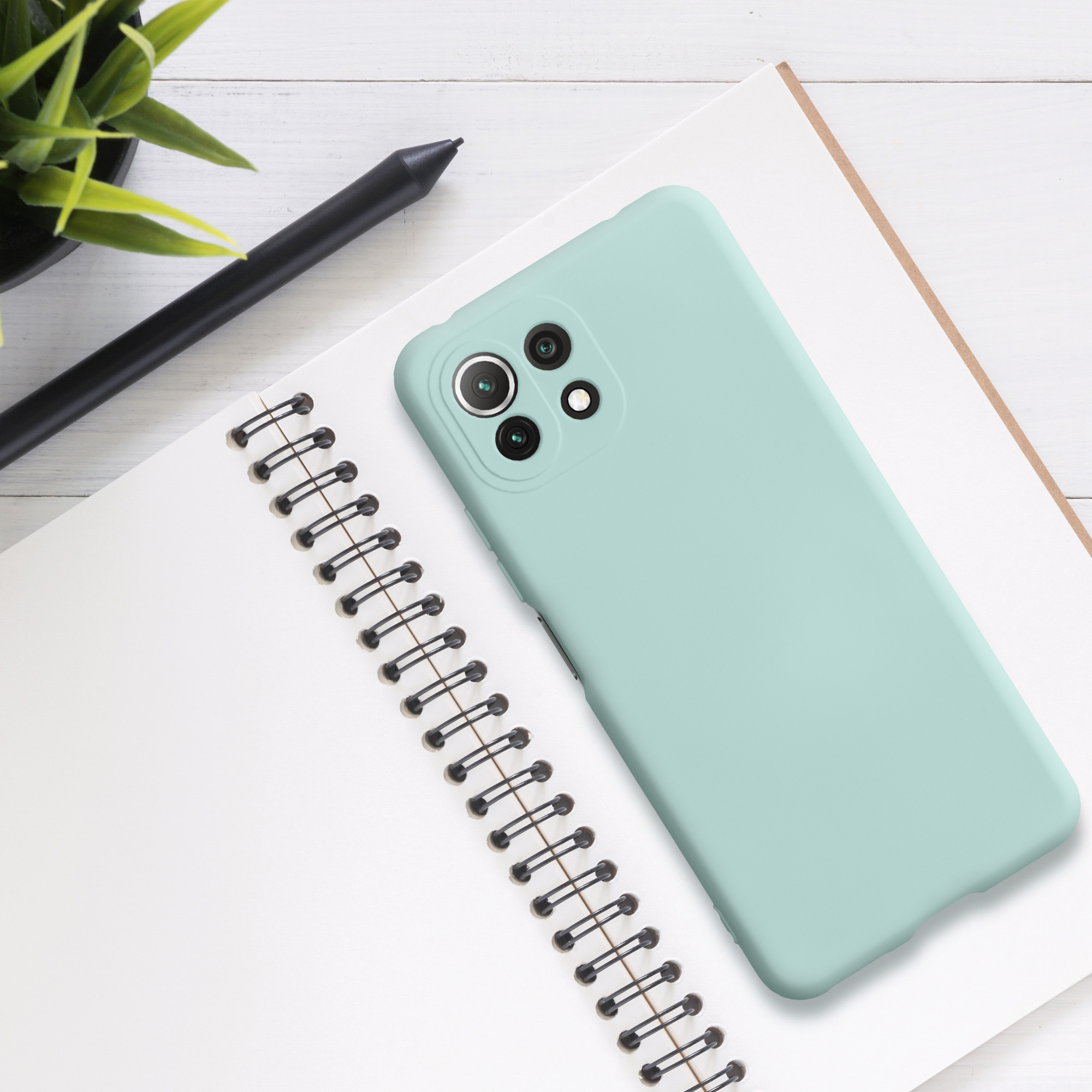 Pouzdro pro Xiaomi 11 Lite (5G) NE / Mi 11 Lite (5G) kwmobile tenké ochranné silikonové - světle mátová