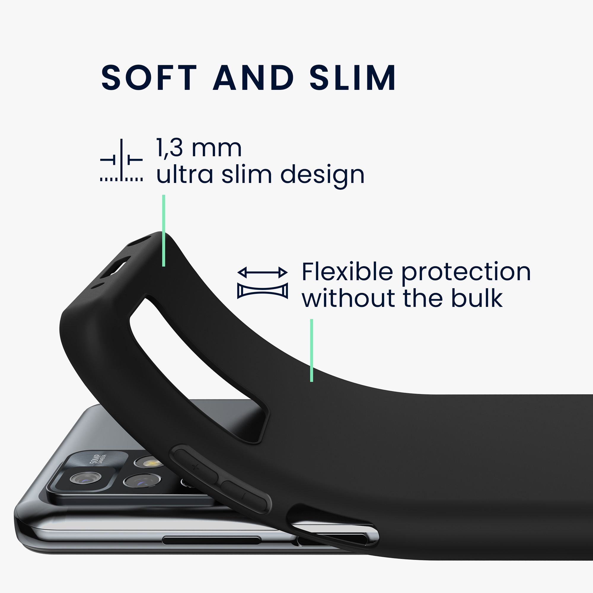 Kryt Xiaomi Redmi 10 (2021 silikonový TPU černá matná kwmobile