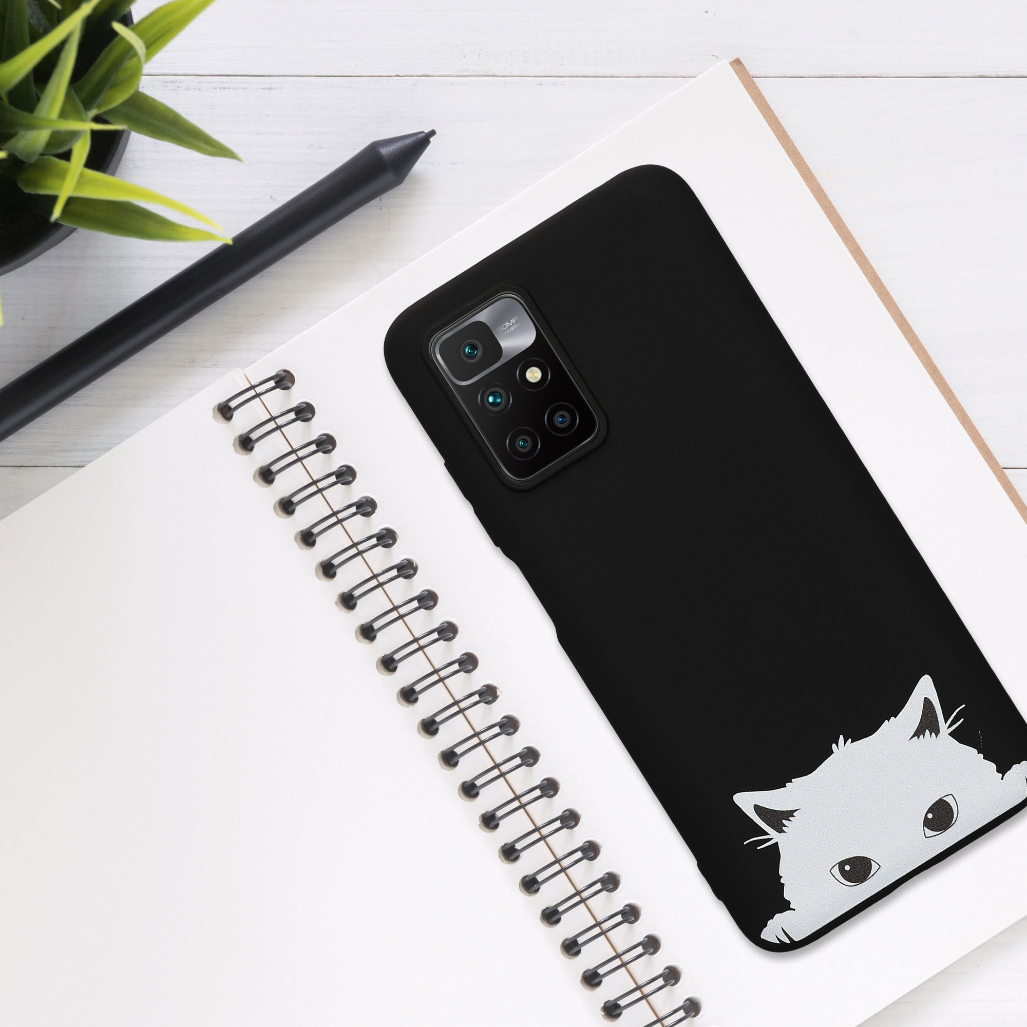 Kryt Xiaomi Redmi 10 (2021 silikonový TPU černá/bílá kwmobile