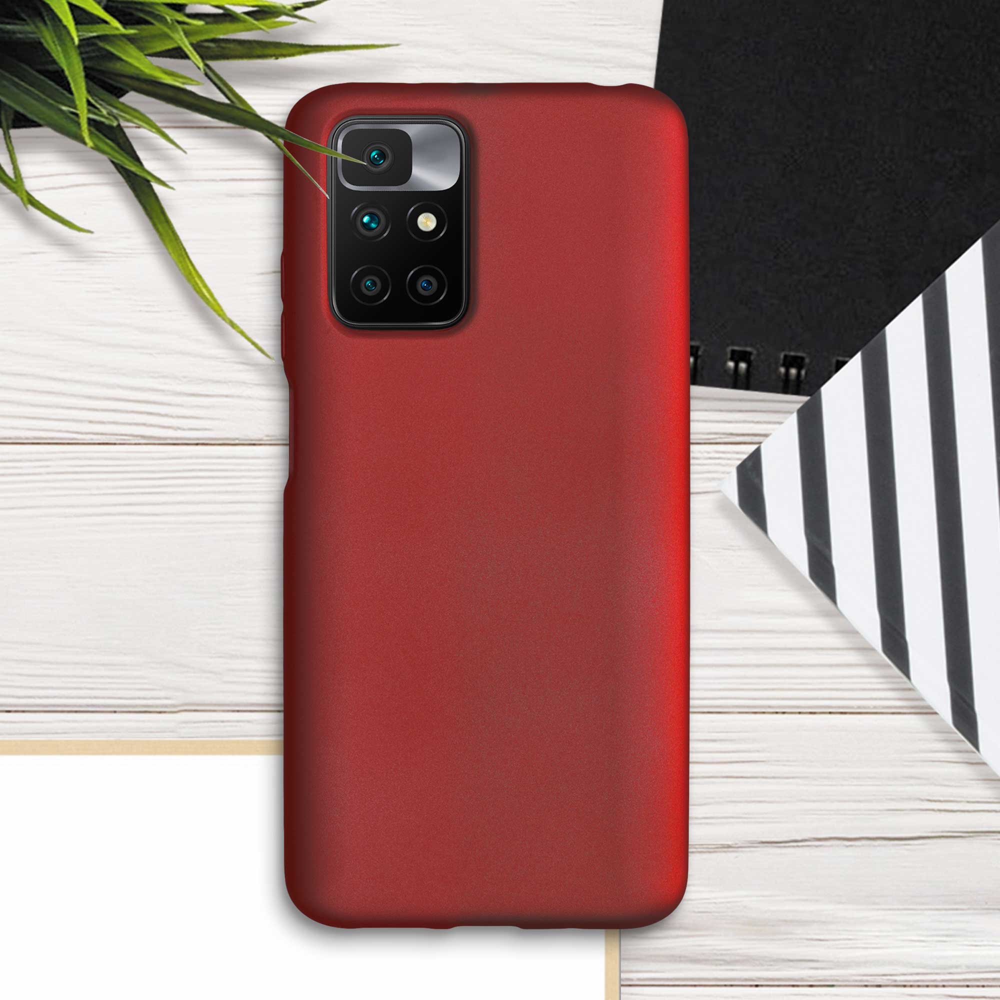 Kryt Xiaomi Redmi 10 (2021 metalický TPU červená kwmobile