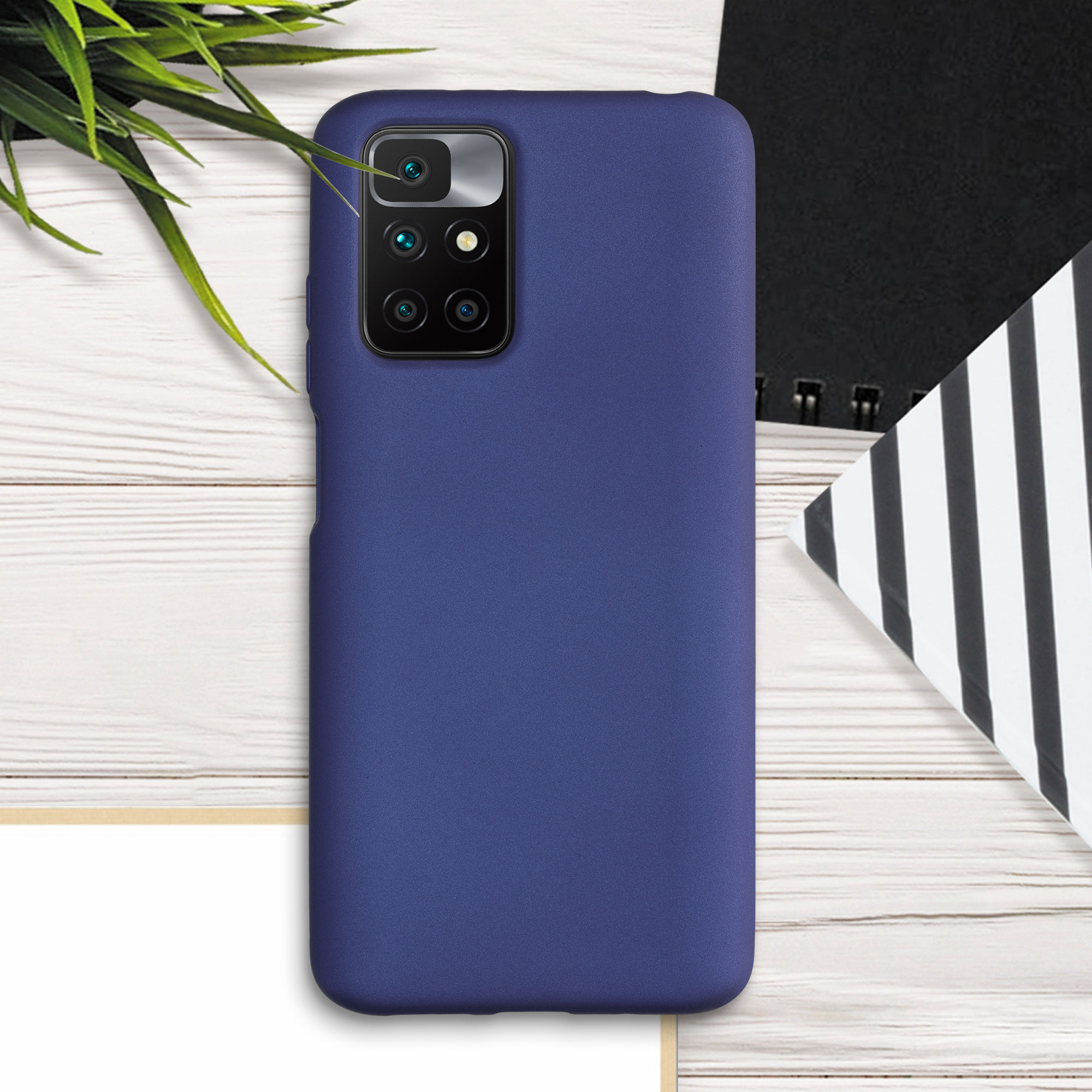 Pouzdro pro Xiaomi Redmi 10 (2021 / 2022) kwmobile tenké metalické silikonové - metalická modrá