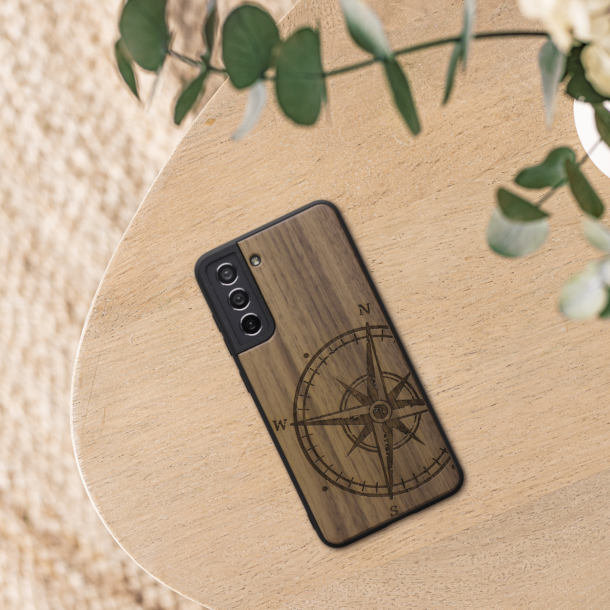 Dřevěný kryt na mobil Galaxy S21 Fan Edition kwmobile hnědý