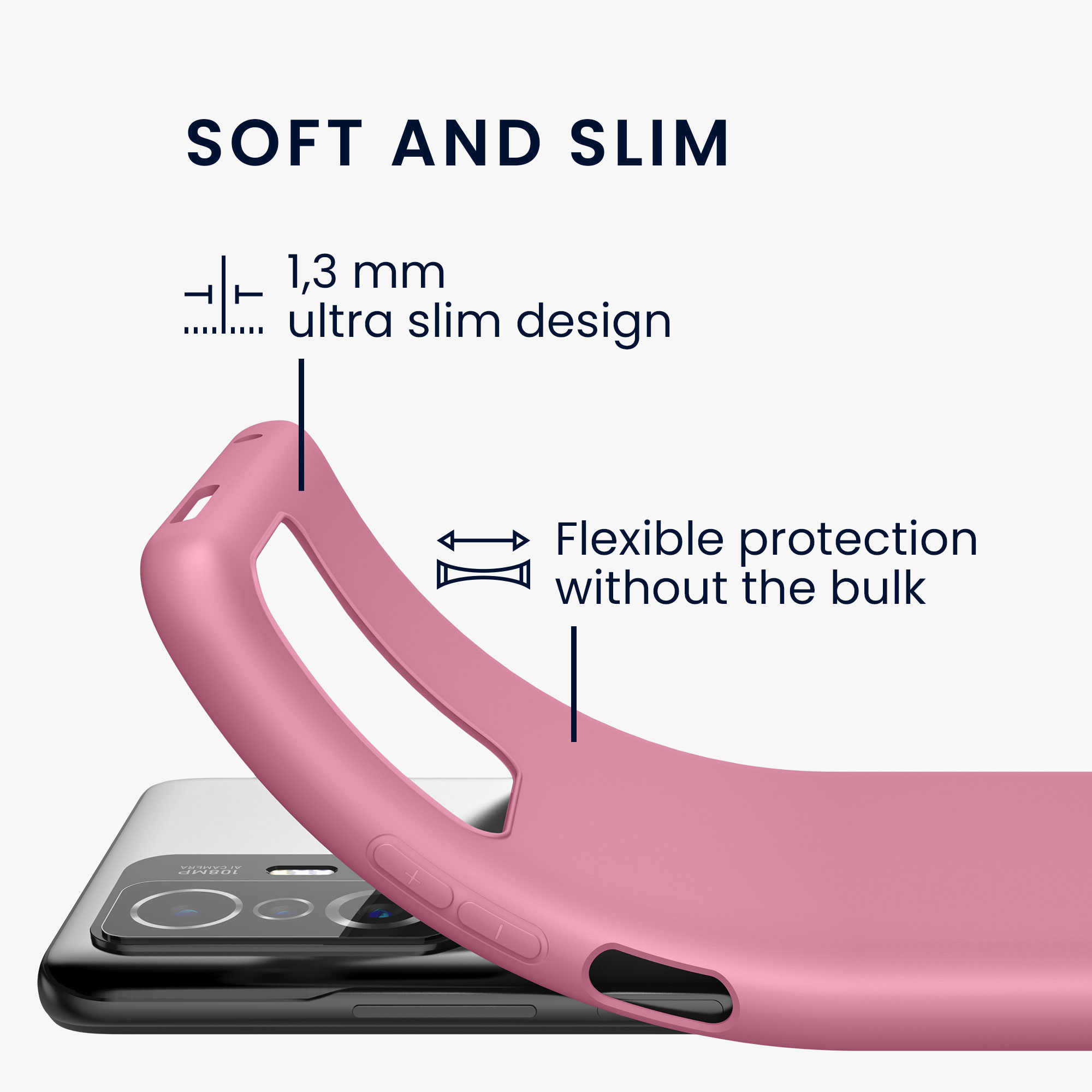 Kryt na mobil Xiaomi 11T / 11T Pro kwmobile TPU tmavě růžový