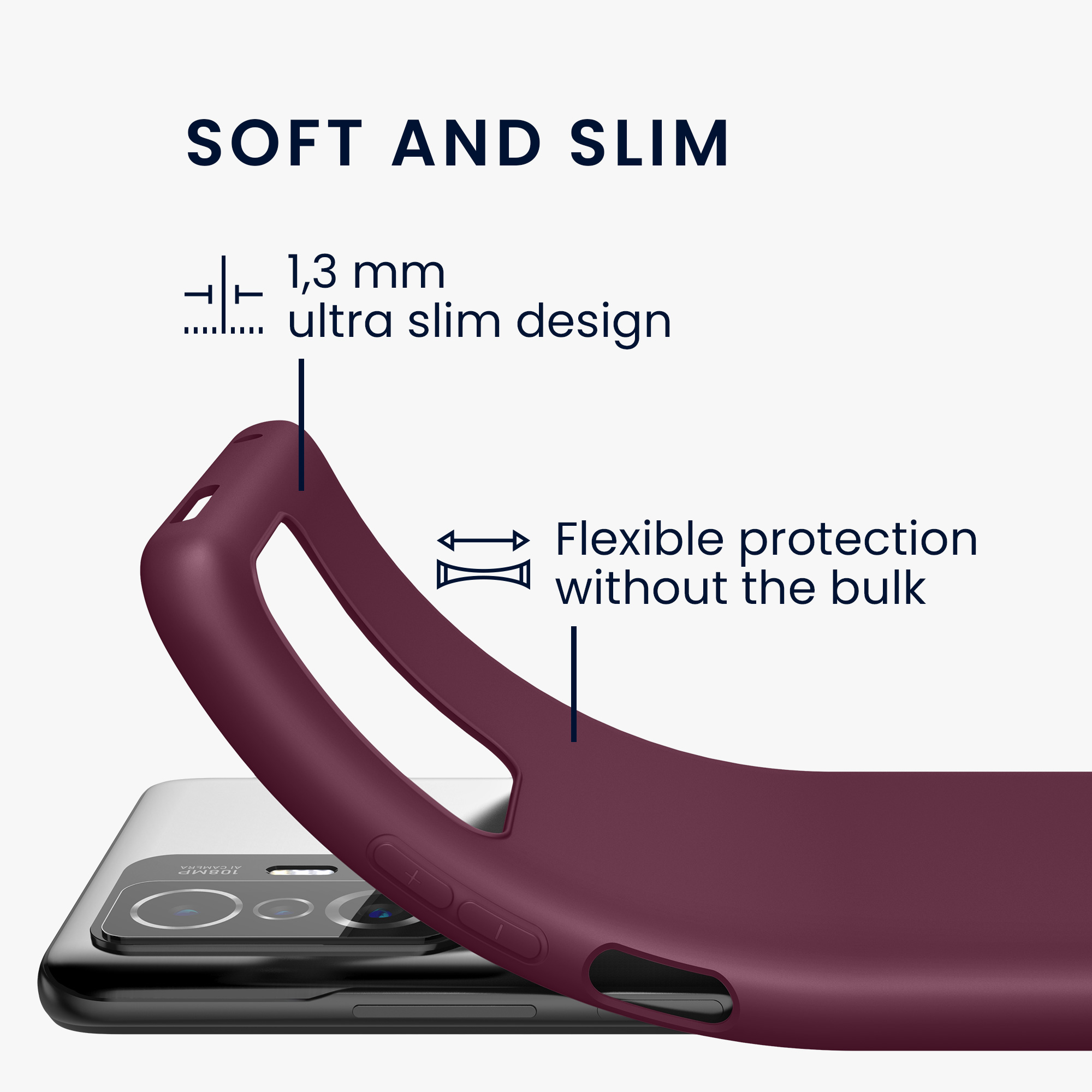 Kryt na mobil Xiaomi 11T / 11T Pro kwmobile TPU bordeaux fialový