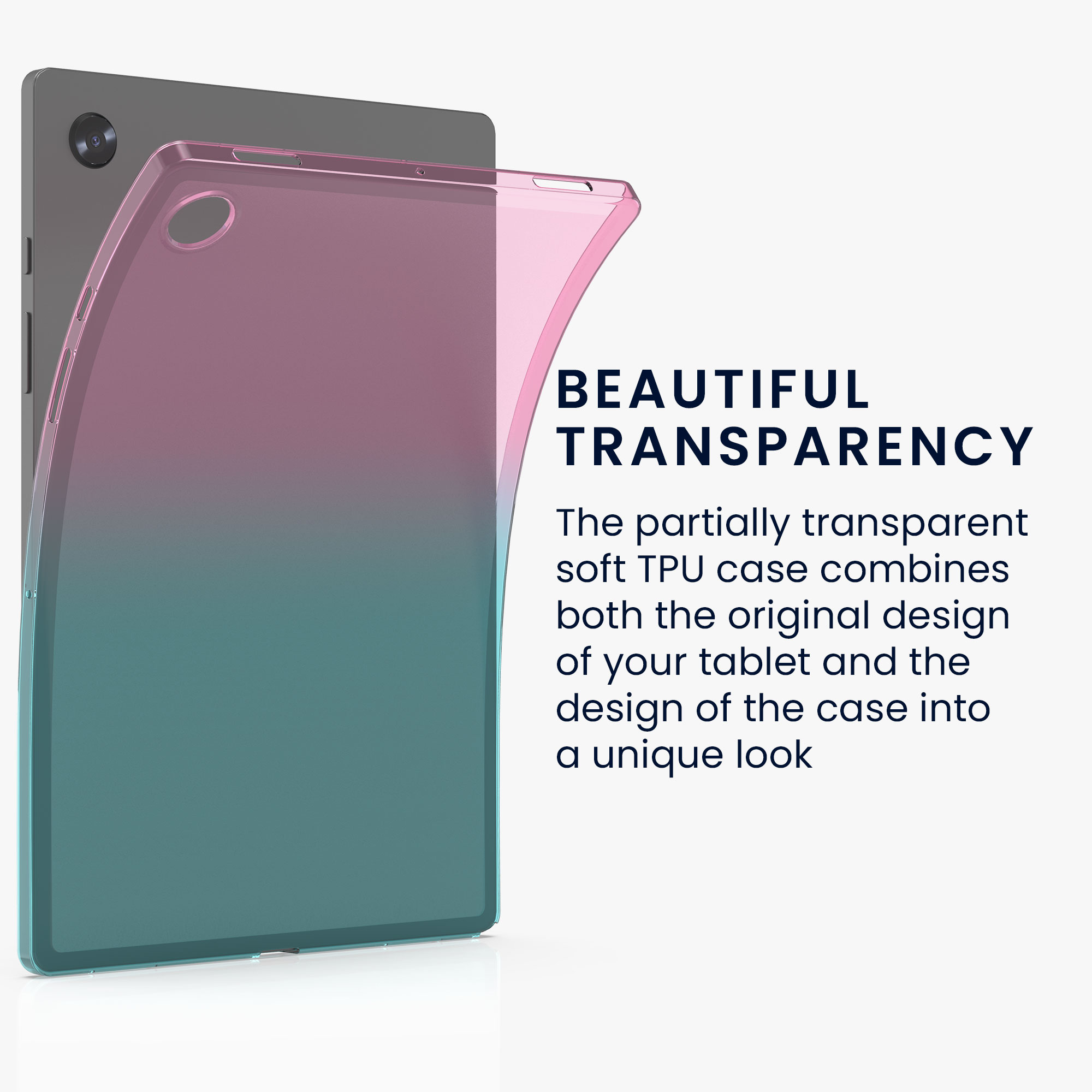 Zadní obal na tablet Galaxy Tab A8 10.5 (2021) kwmobile tmavě růžový/modrý/transparentní
