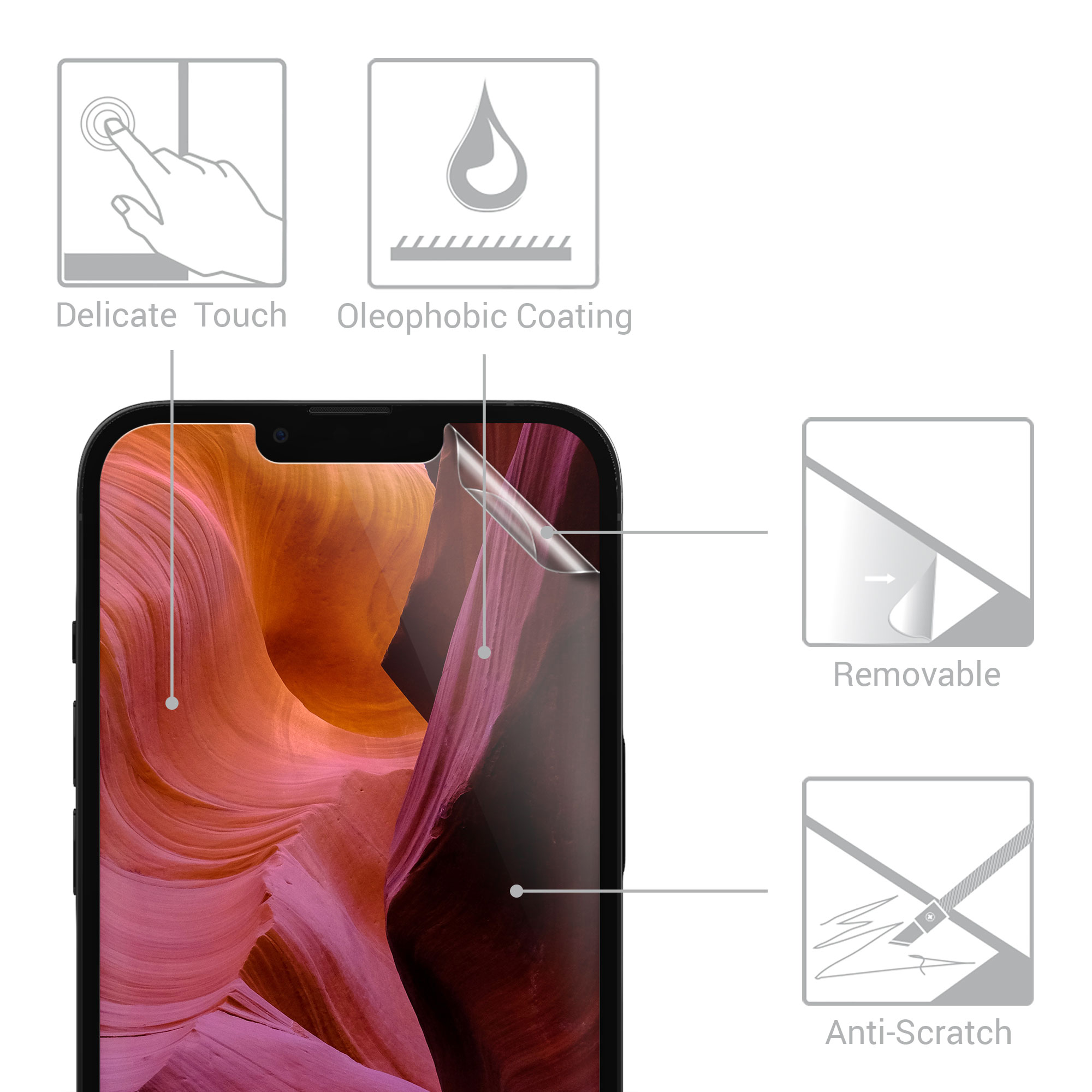 Ochranné sklo kwmobile iPhone 13 Pro Screen Protector transparentní