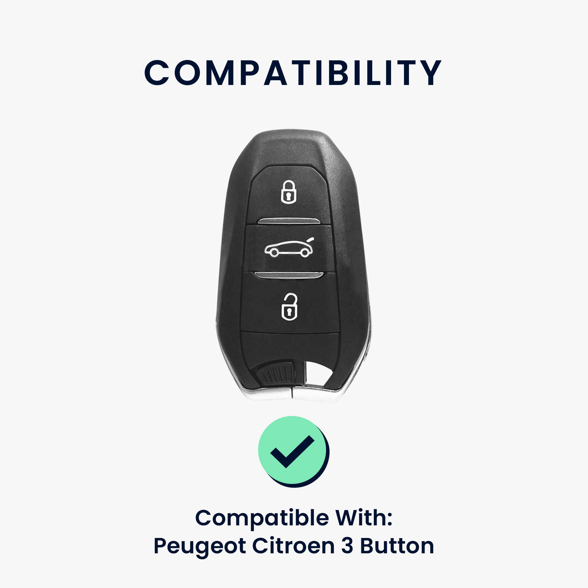 Pouzdro na klíč od auta Peugeot Citroen 3 Button Car Key Smart Key (only Keyless Go) kwmobil...