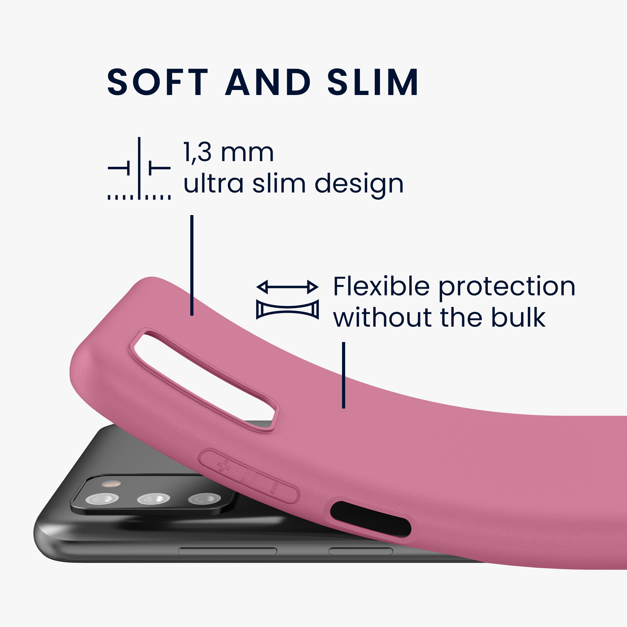 Kryt na mobil Samsung Galaxy A03s kwmobile TPU tmavě růžový