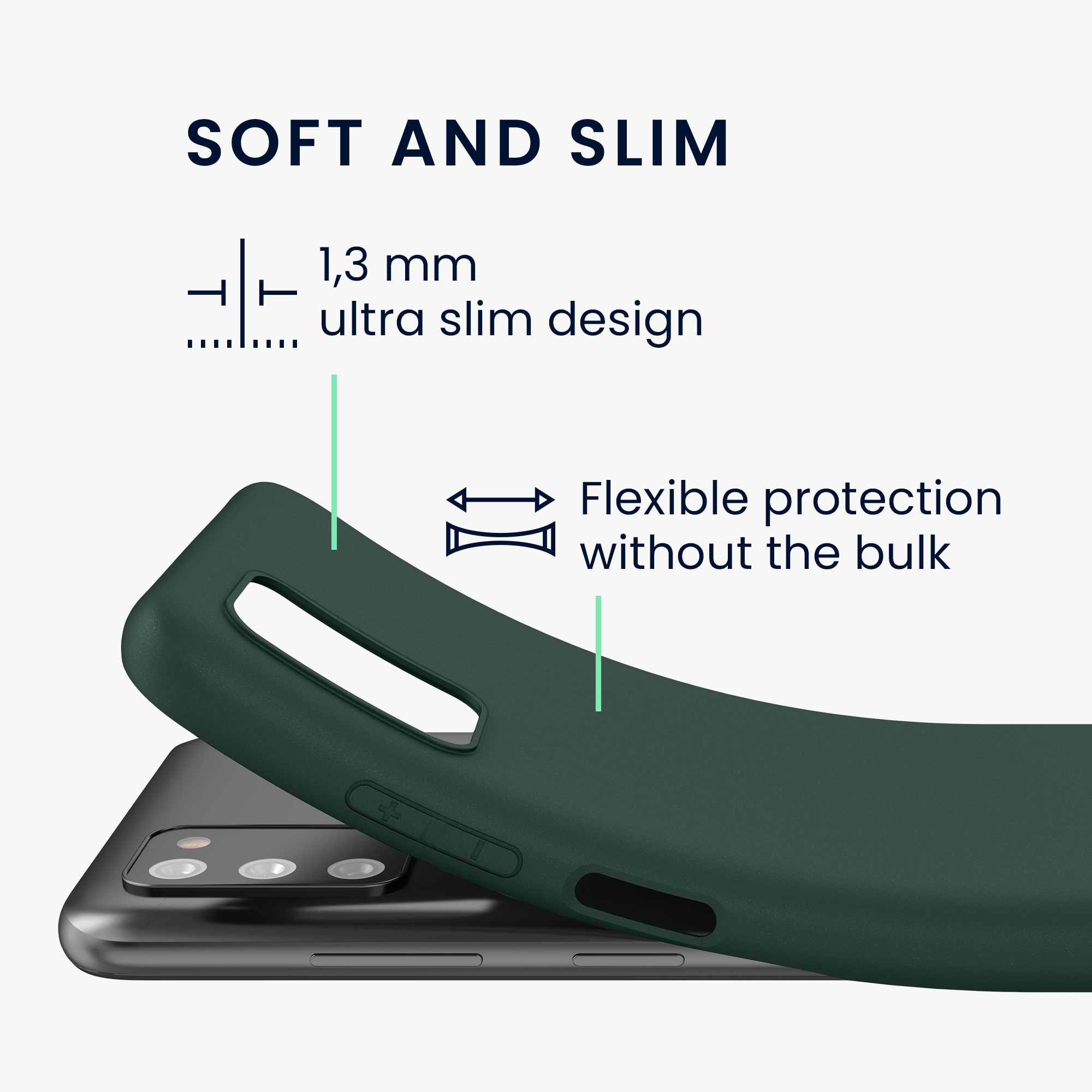 Kryt na mobil Samsung Galaxy A03s kwmobile TPU mechově zelený