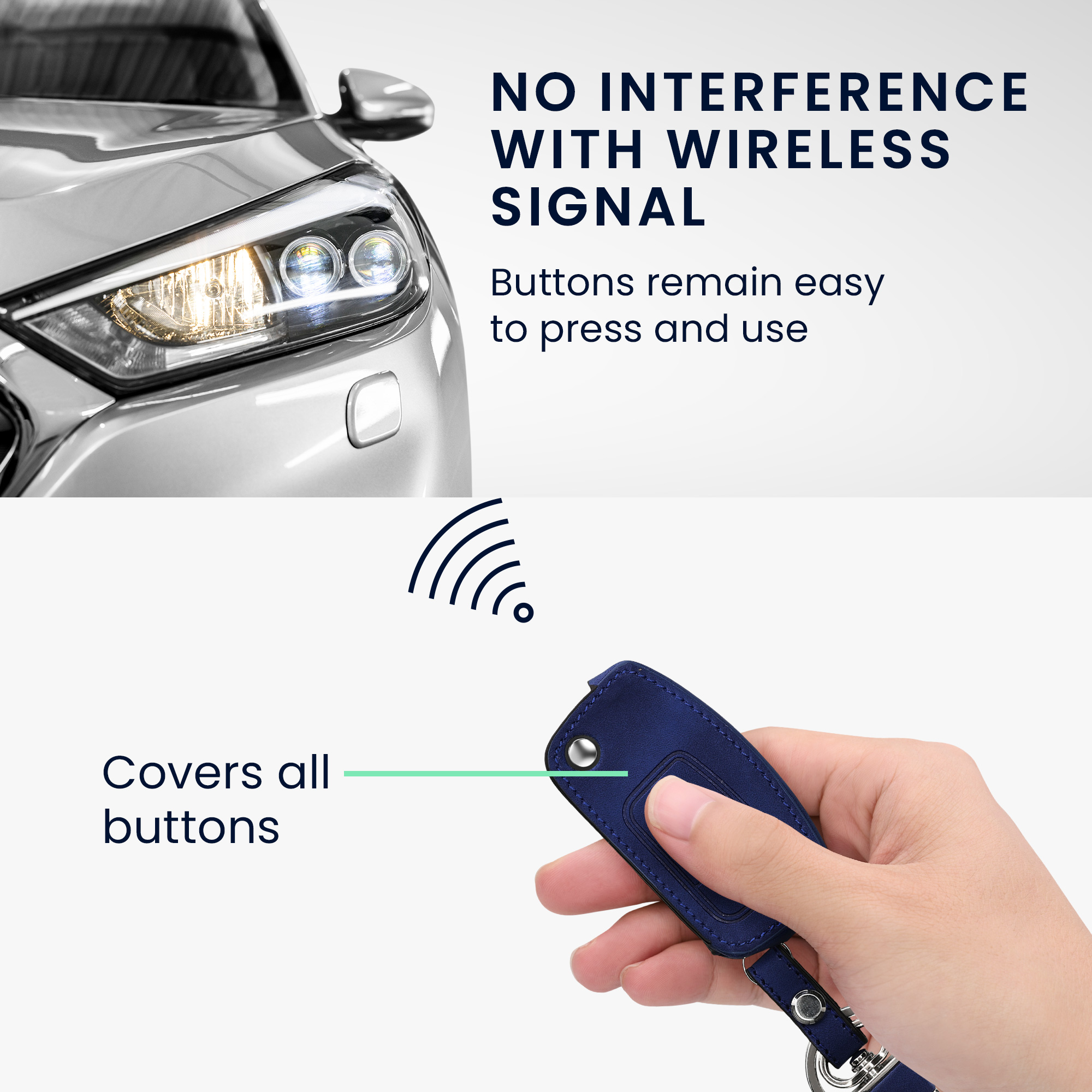 Kryt klíče Ford 3 tlačítka skládací kwmobile tmavě modrá