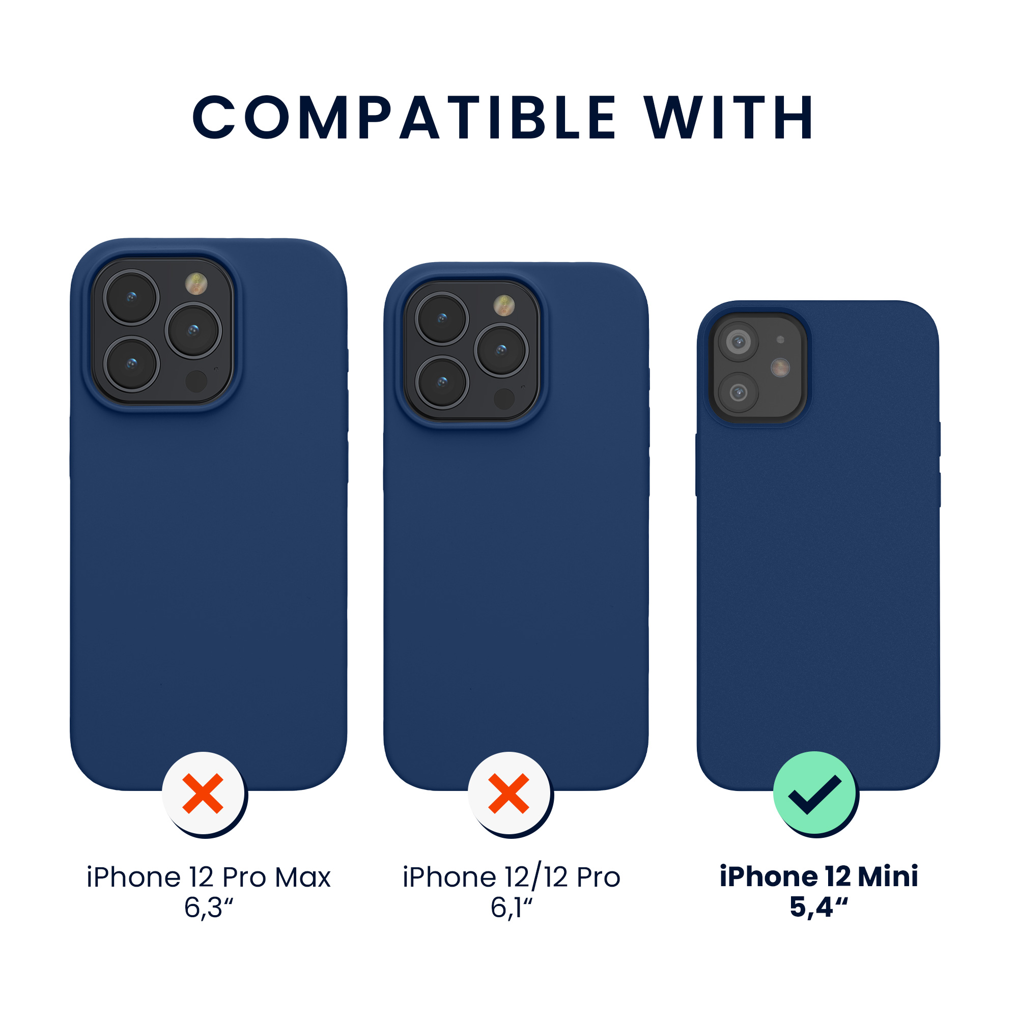TPU silikonové pouzdro pro Apple iPhone 12 mini kwmobile MagSafe - námořnická modrá