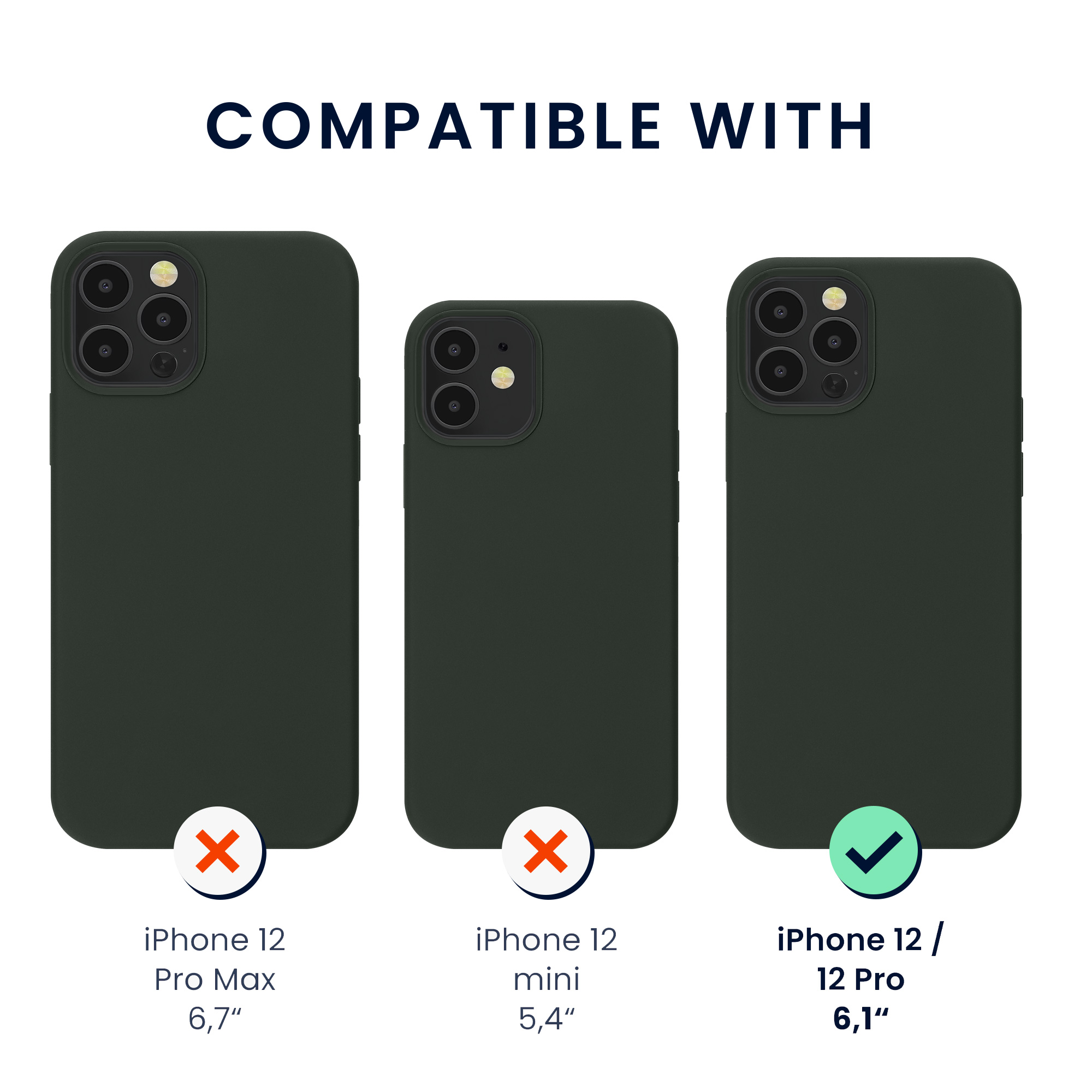 Kryt na mobil kwmobile iPhone 12 / iPhone 12 Pro - MagSafe, tmavě zelená